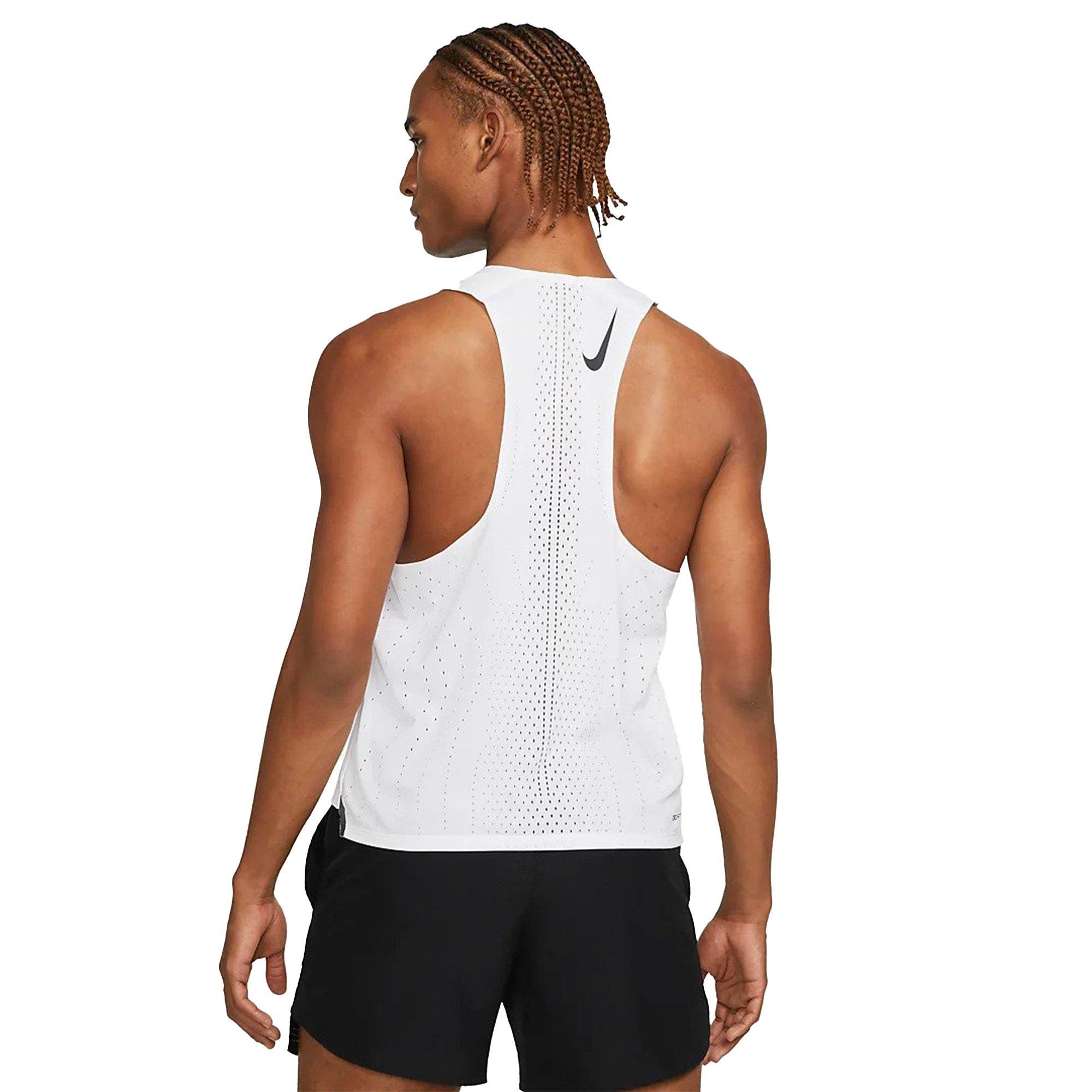 Nike Men's Dri-FIT AeroSwift Racing Singlet-White - WHITE Thumbnail View 2