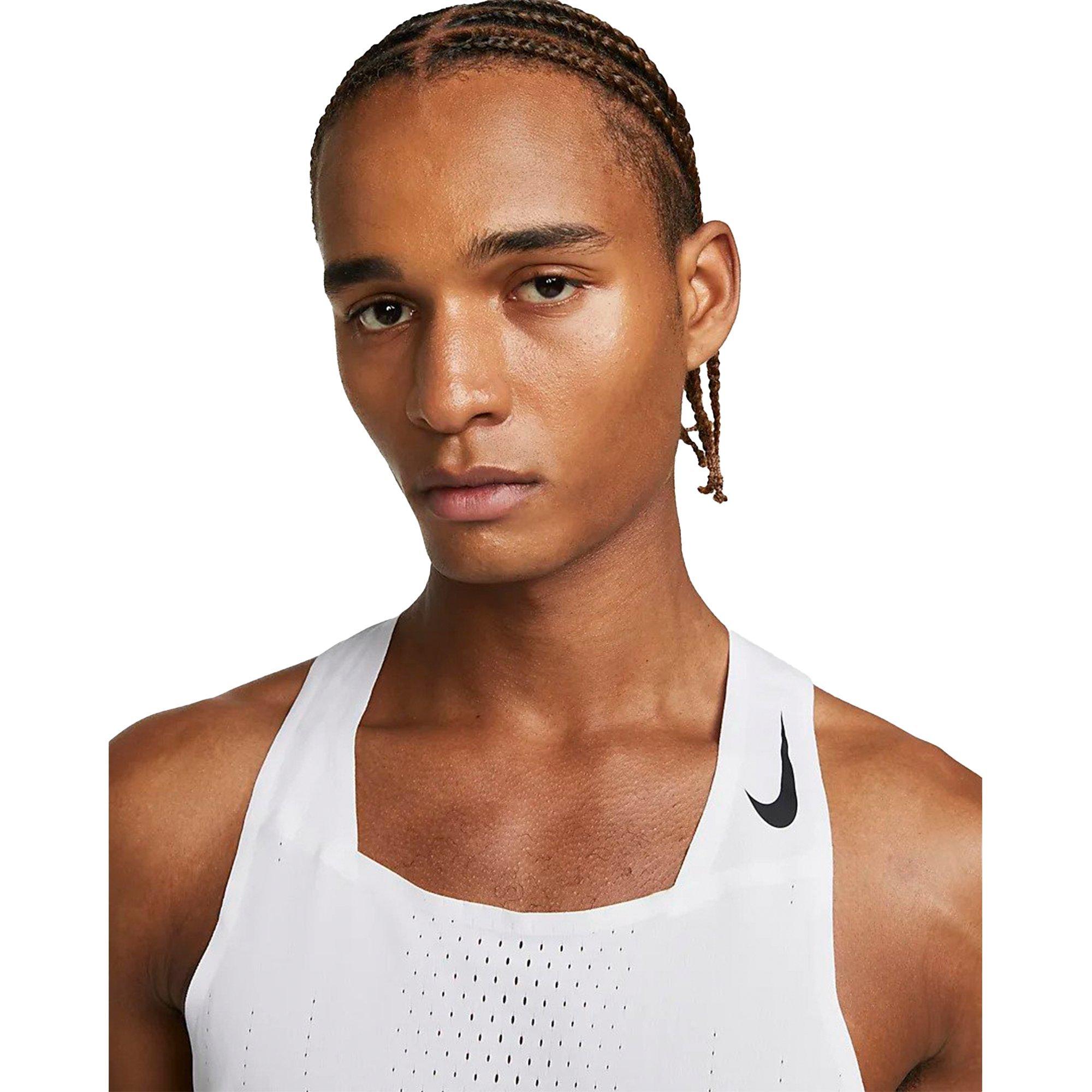 Nike Men's Dri-FIT AeroSwift Racing Singlet-White - WHITE Thumbnail View 3