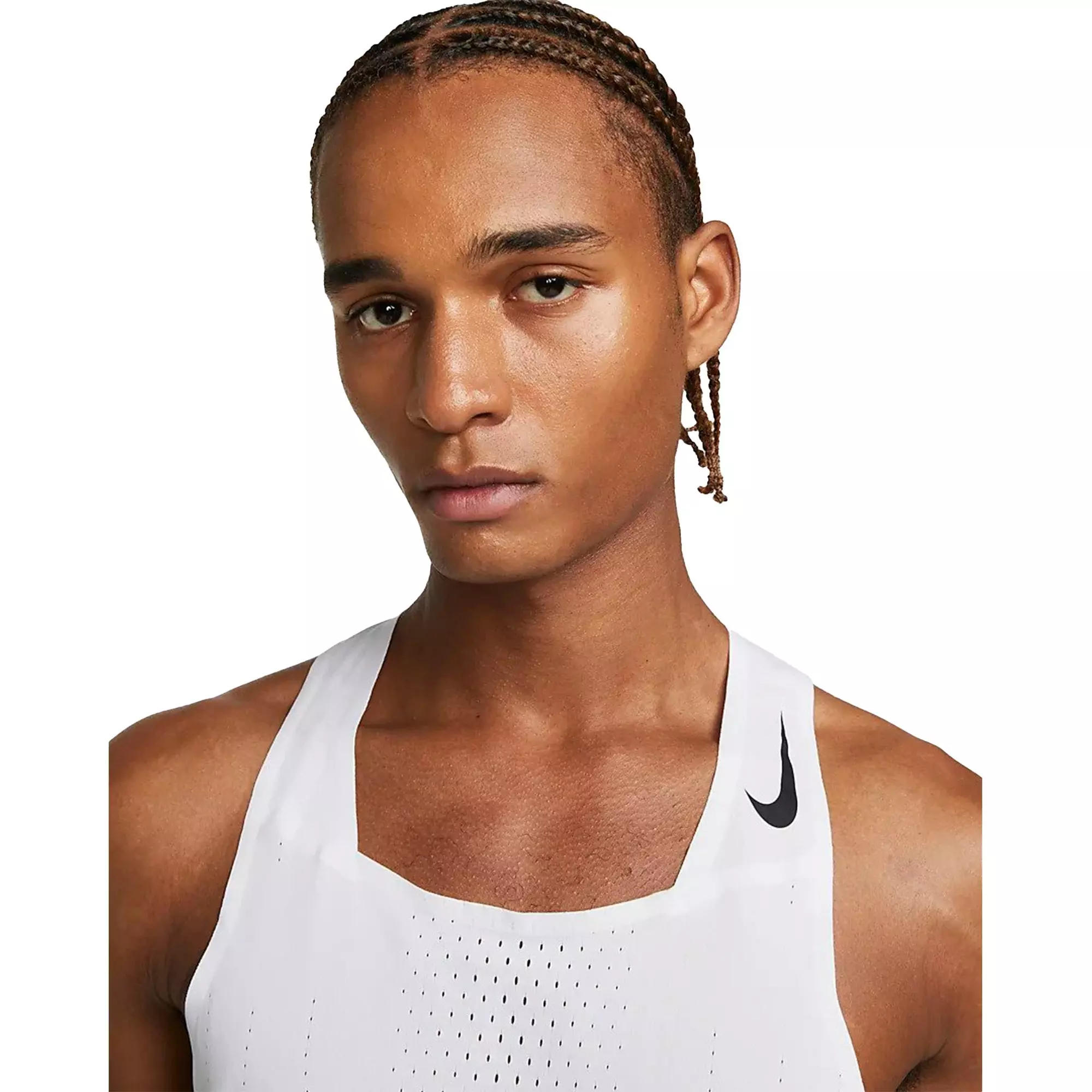 Nike Men's Dri-FIT AeroSwift Racing Singlet-White - WHITE