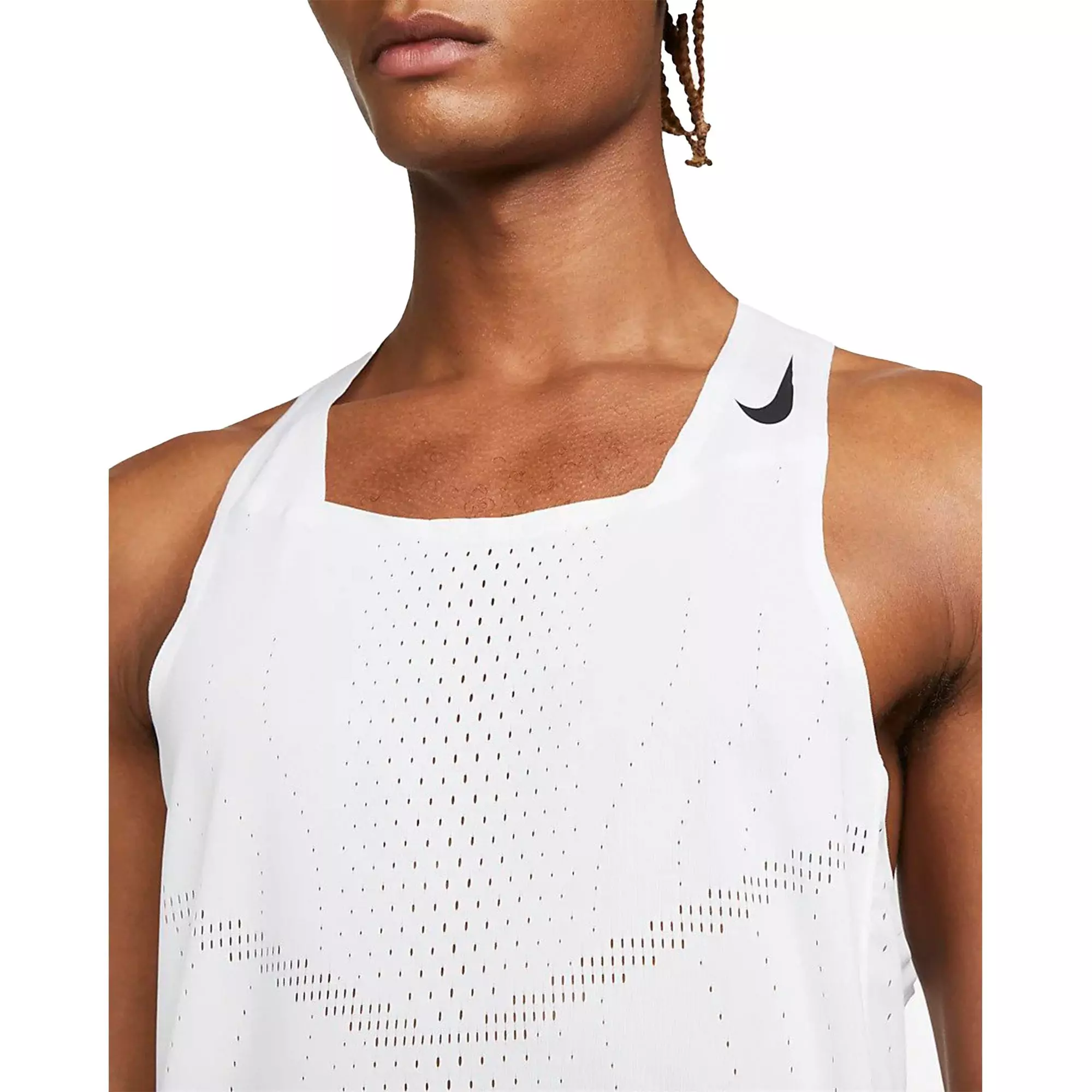 Nike Men's Dri-FIT AeroSwift Racing Singlet-White - WHITE