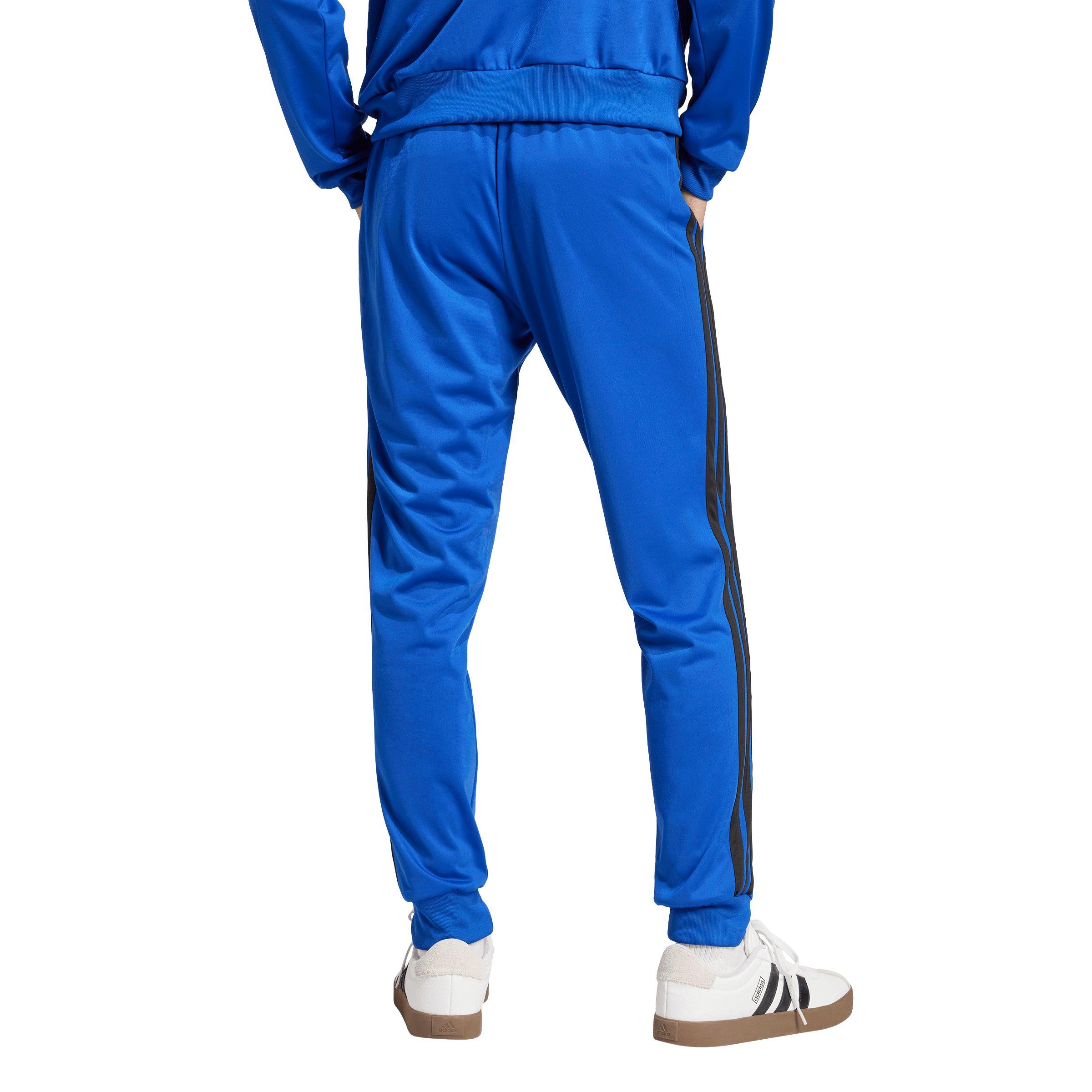 adidas Men's 3-Stripes Tricot Regular Tapered Track Pants - Royal - ROYAL Thumbnail View 2