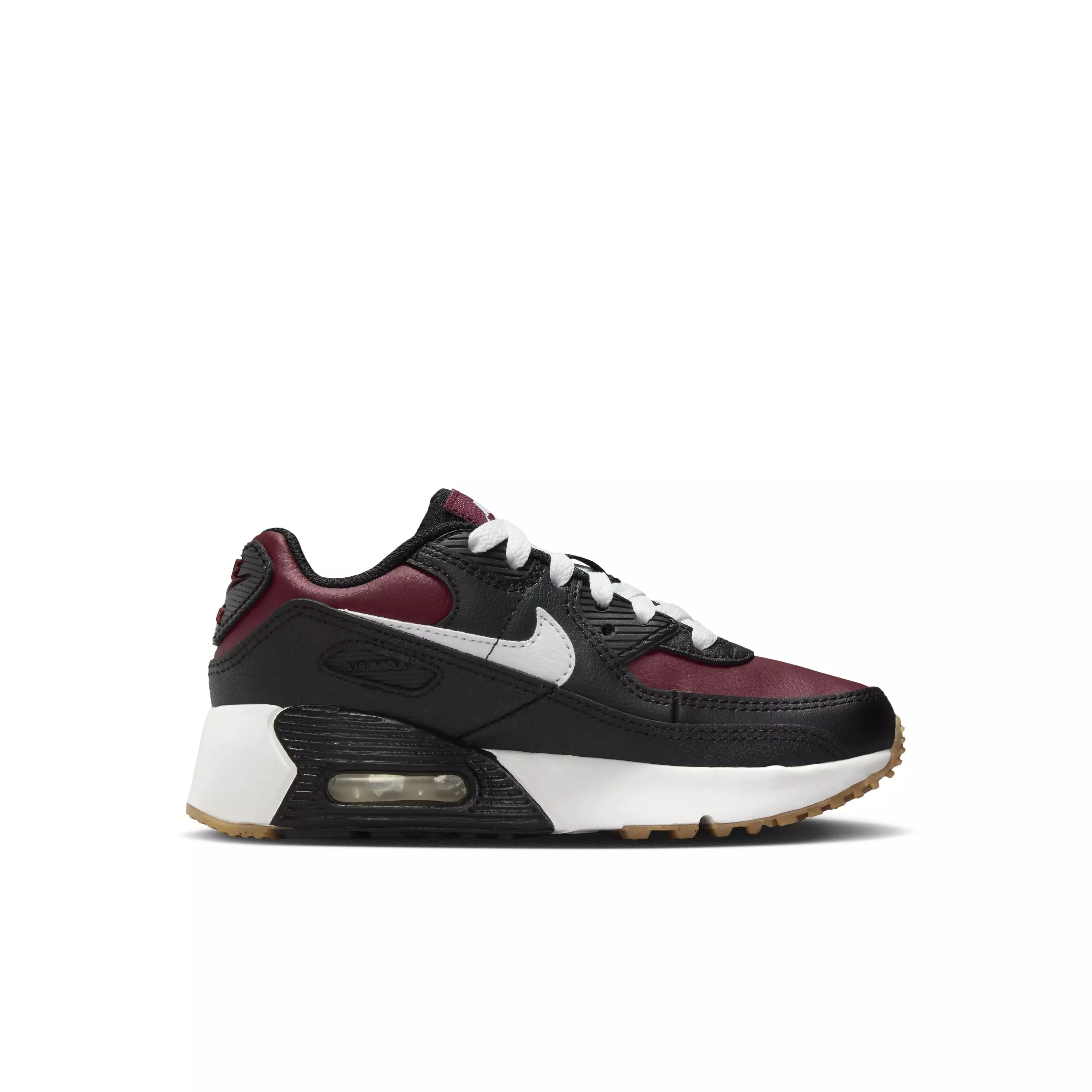 Nike Air Max 90 LTR "Black/Team Red/Gum Light Brown/White" Preschool Boys' Shoe - BLACK/RED/LT BROWN/WHITE