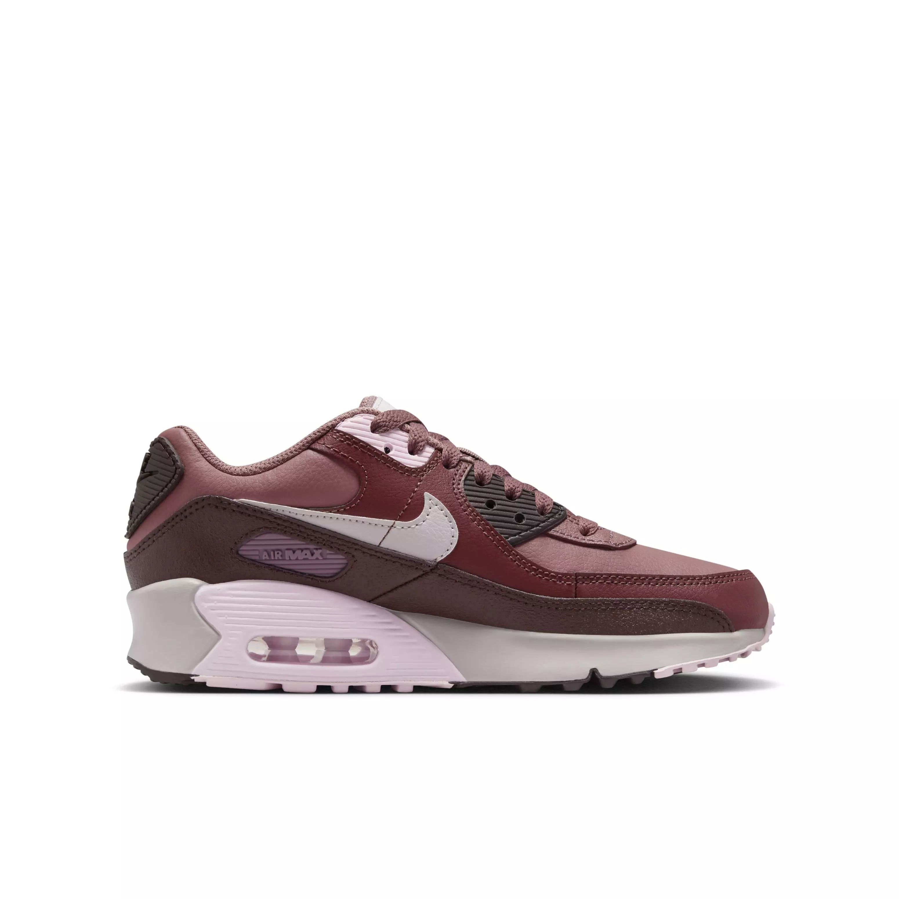 Nike Air Max 90 LTR "Smokey Mauve/Dark Pony/Earth/Platinum Violet" Grade School Girls' Shoe - MAUVE/DK PONY/EARTH/VIOLET