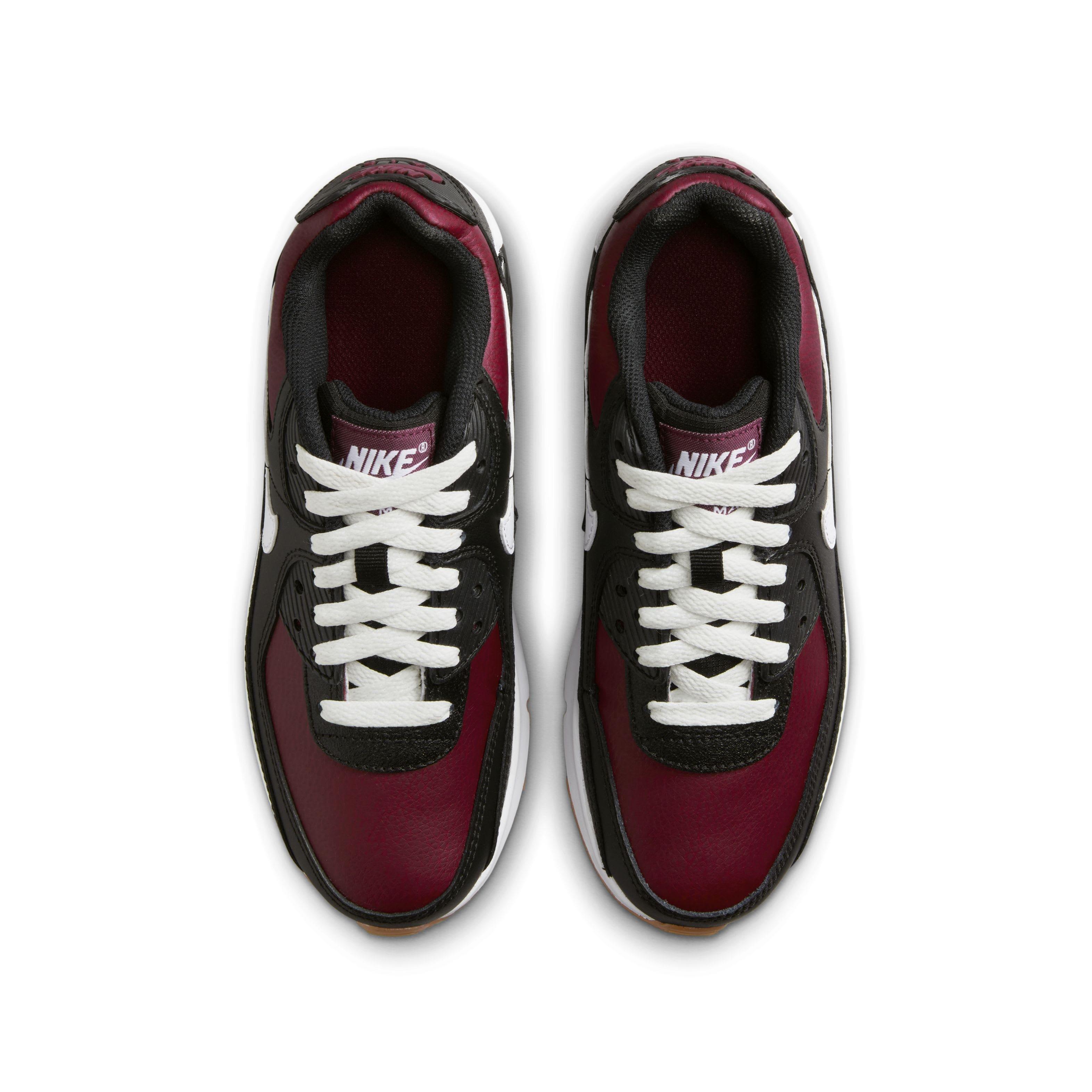 Nike Air Max 90 LTR "Black/Team Red/Gum Light Brown/White" Grade School Boys' Shoe - BLACK/RED/LT BROWN/WHITE Thumbnail View 4