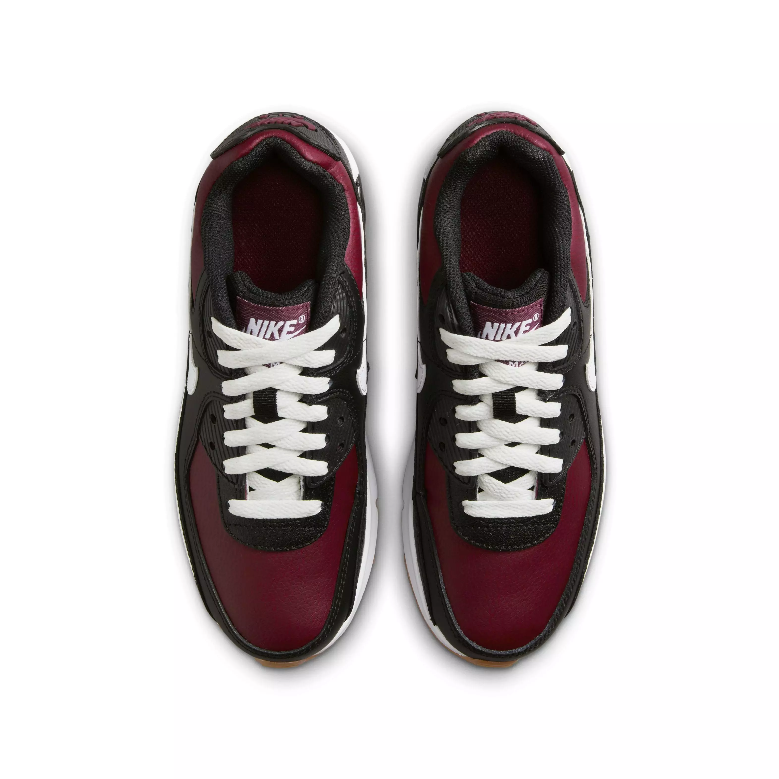 Nike Air Max 90 LTR "Black/Team Red/Gum Light Brown/White" Grade School Boys' Shoe - BLACK/RED/LT BROWN/WHITE