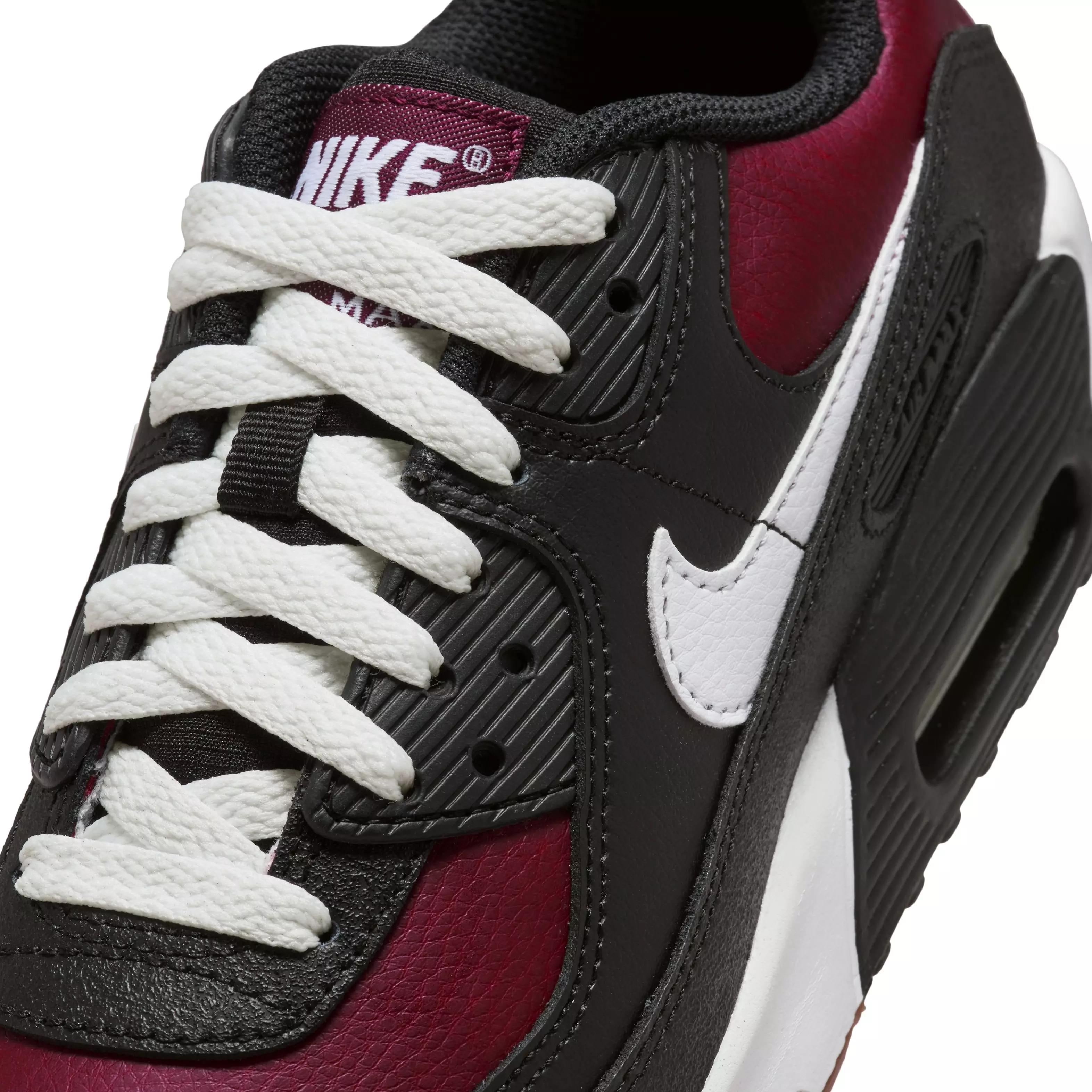 Nike Air Max 90 LTR "Black/Team Red/Gum Light Brown/White" Grade School Boys' Shoe - BLACK/RED/LT BROWN/WHITE