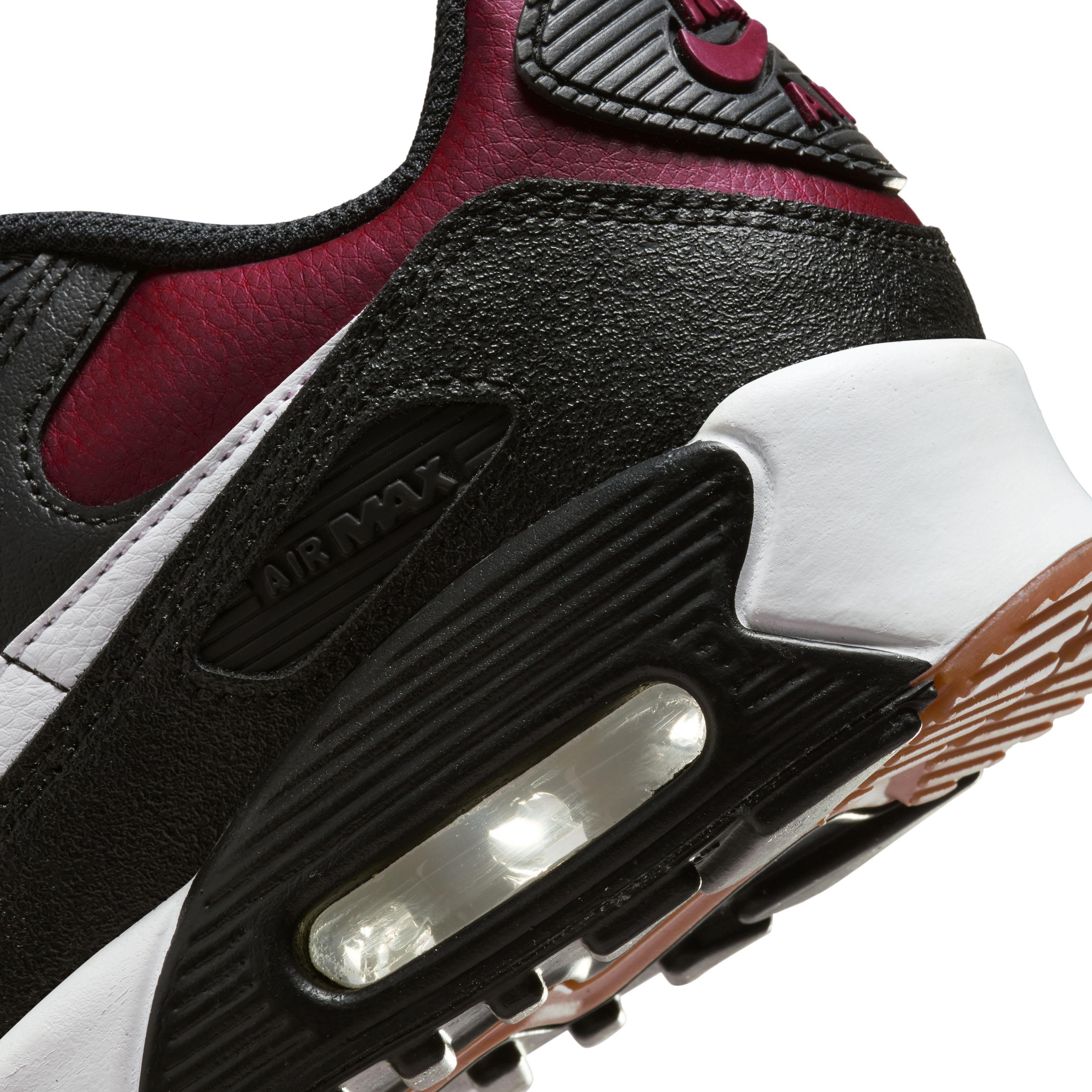 Nike Air Max 90 LTR "Black/Team Red/Gum Light Brown/White" Grade School Boys' Shoe - BLACK/RED/LT BROWN/WHITE Thumbnail View 8