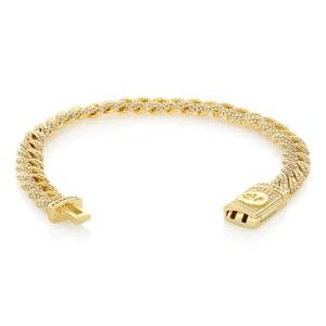 King Ice 8MM Iced Miami Cuban Link Bracelet - Gold - GOLD