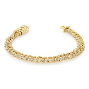 King Ice 8MM Iced Miami Cuban Link Bracelet - Gold - GOLD