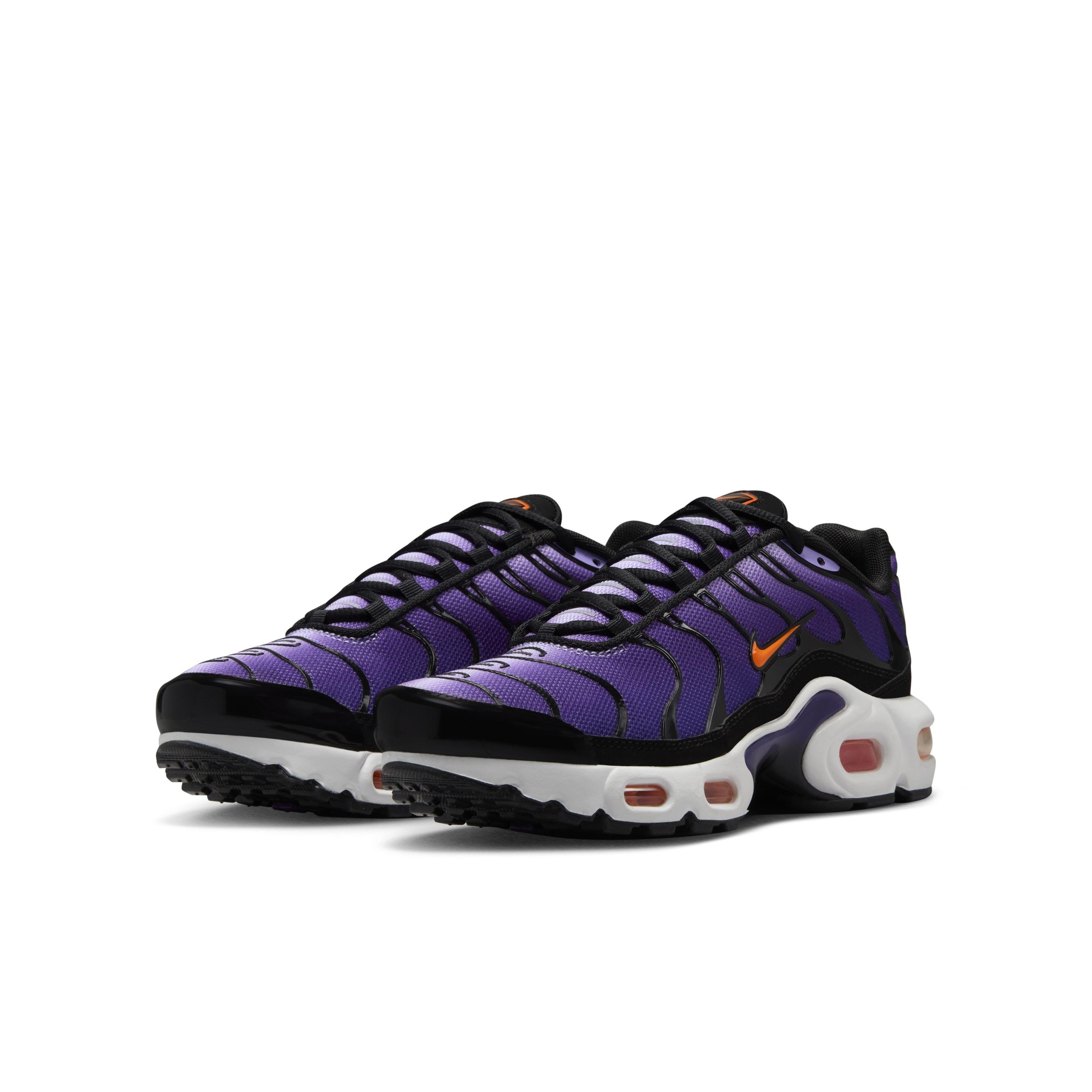 Nike Air Max Plus Grade School Boys' "Black/Voltage Purple/Purple Agate/Total Orange" Shoe