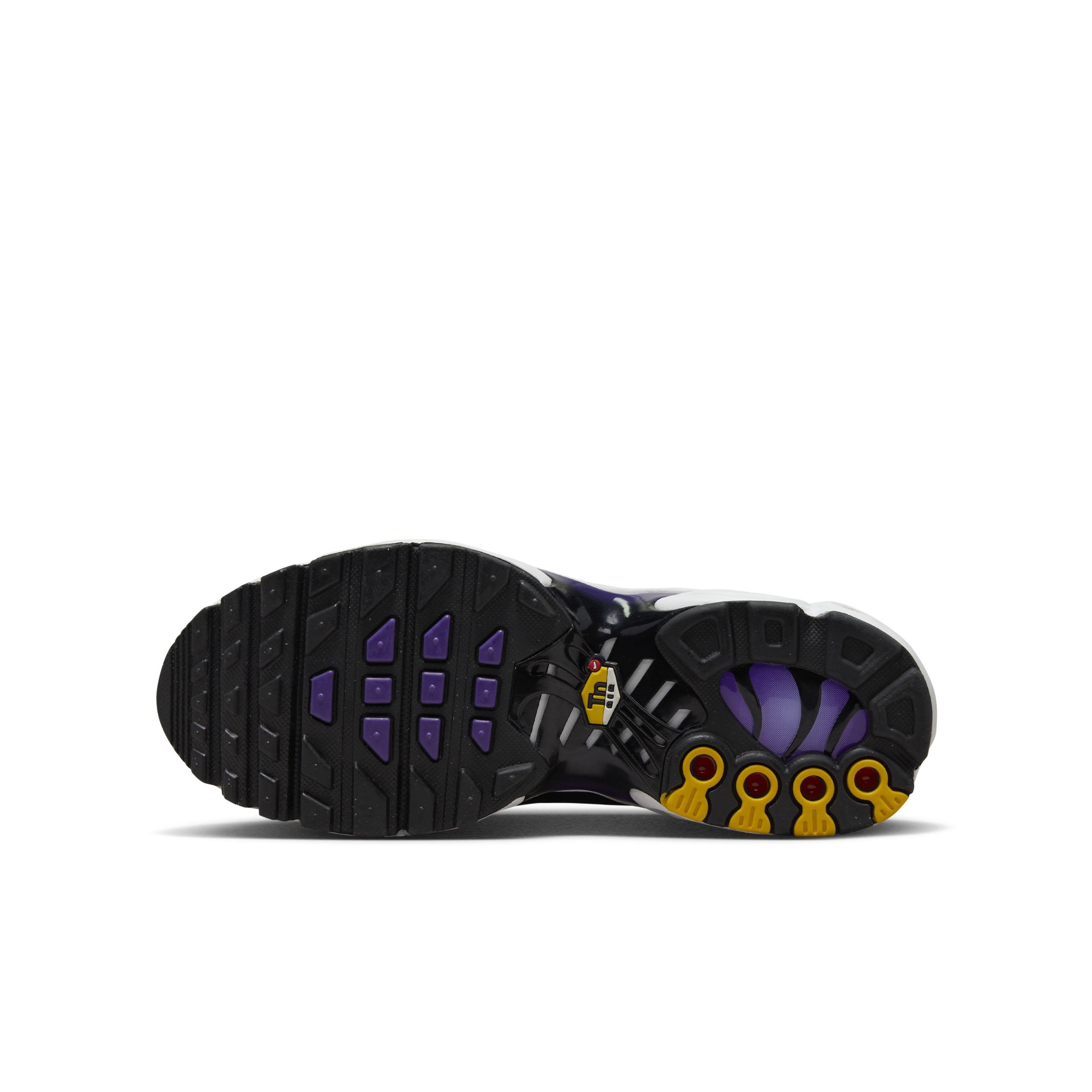 Nike Air Max Plus Grade School Boys' "Black/Voltage Purple/Purple Agate/Total Orange" Shoe