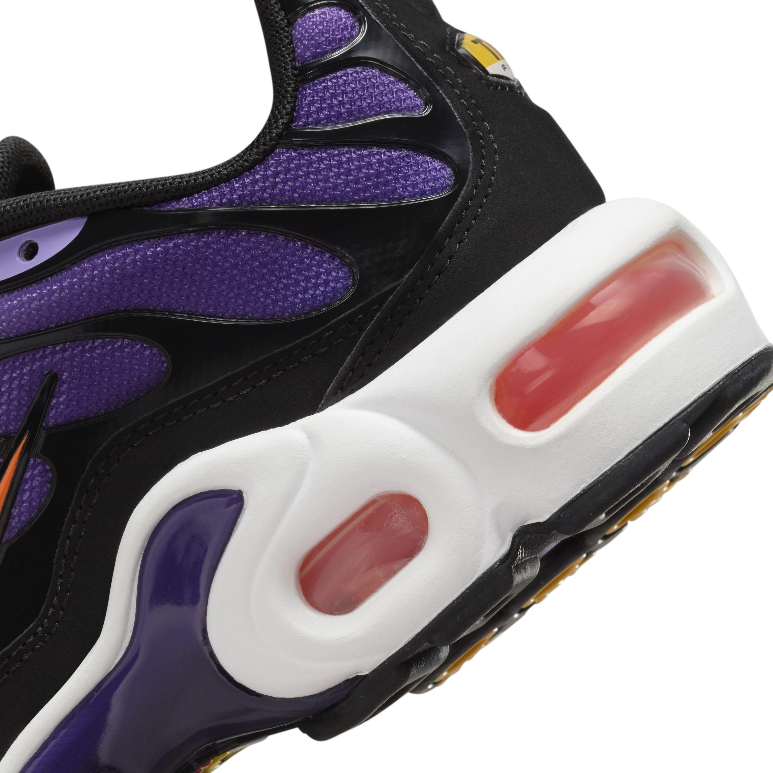 Nike Air Max Plus Grade School Boys' "Black/Voltage Purple/Purple Agate/Total Orange" Shoe