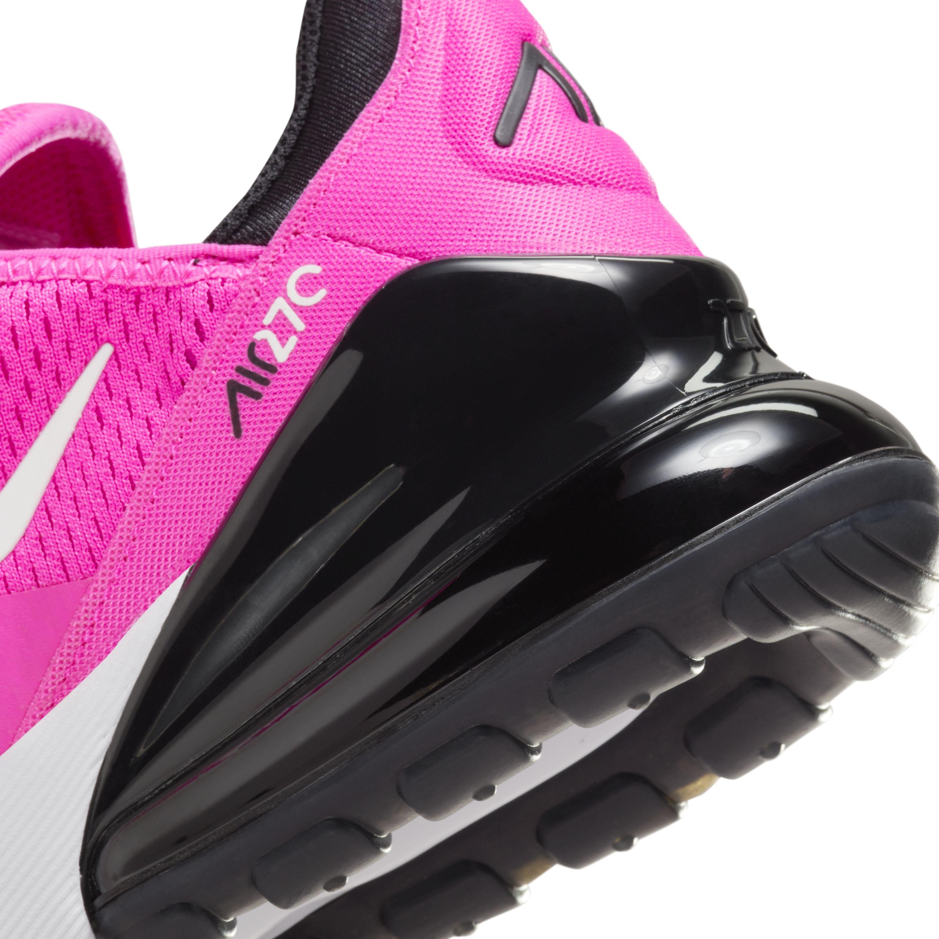 Nike Air Max 270 Laser Fuchsia Black White Summit White Grade School Girls Shoe Hibbett