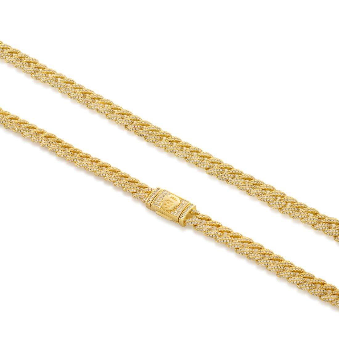 King Ice 8MM Iced Miami Cuban Link Chain - Gold - GOLD