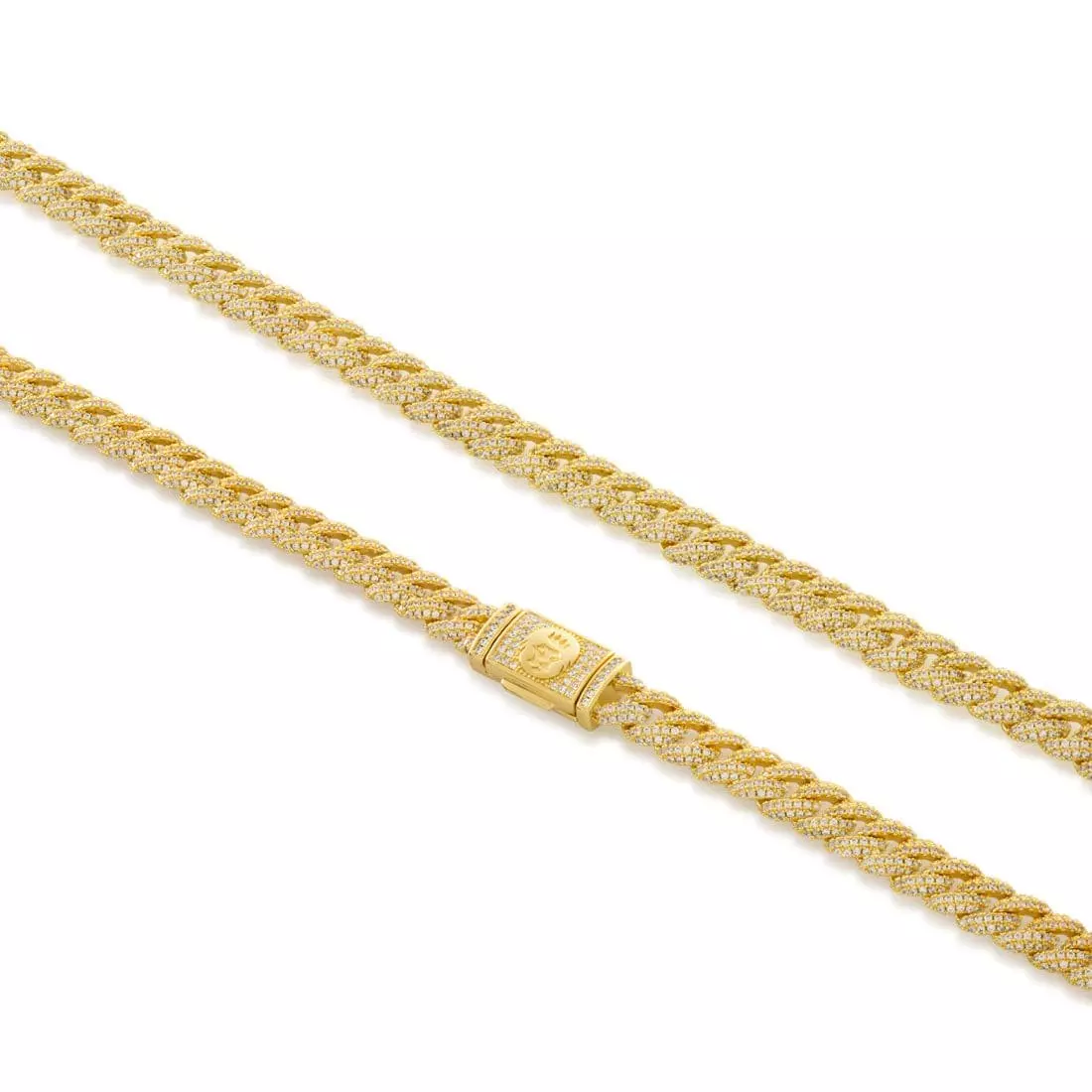 King Ice 8MM Iced Miami Cuban Link Chain - Gold - GOLD