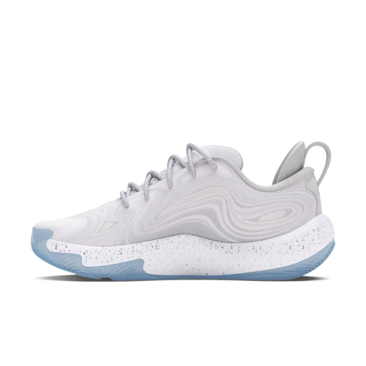 Under Armour Spawn 6 VVS "White/Distant Grey/Metallic Silver" Unisex Basketball Shoe - WHITE/GREY/SILVER Thumbnail View 2