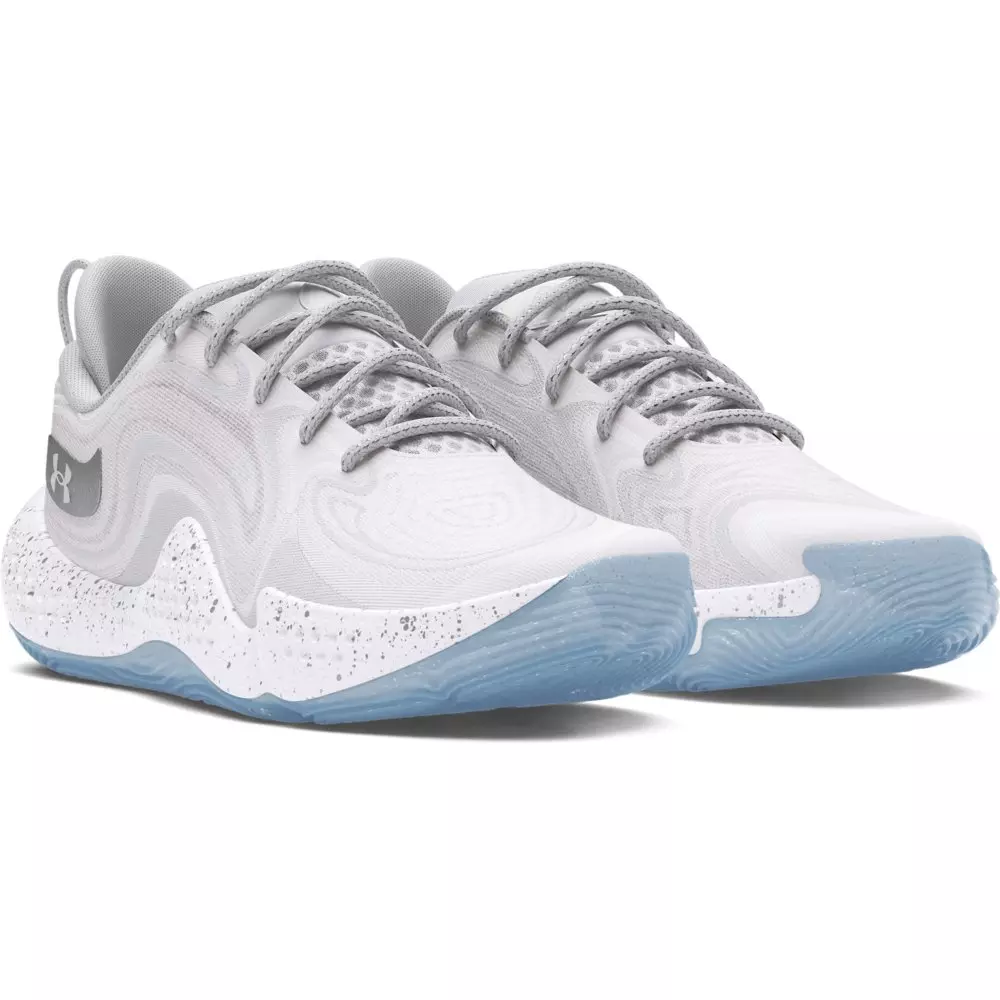 Under Armour Spawn 6 VVS "White/Distant Grey/Metallic Silver" Unisex Basketball Shoe - WHITE/GREY/SILVER