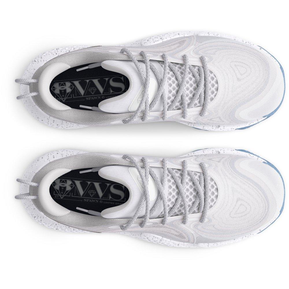 Under Armour Spawn 6 VVS "White/Distant Grey/Metallic Silver" Unisex Basketball Shoe - WHITE/GREY/SILVER Thumbnail View 4