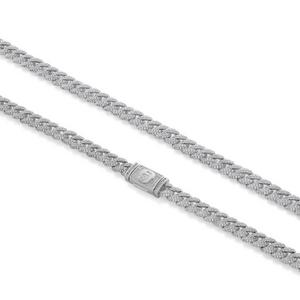 King Ice 8MM Iced Miami Cuban Link Chain - White Gold - WHITE GOLD