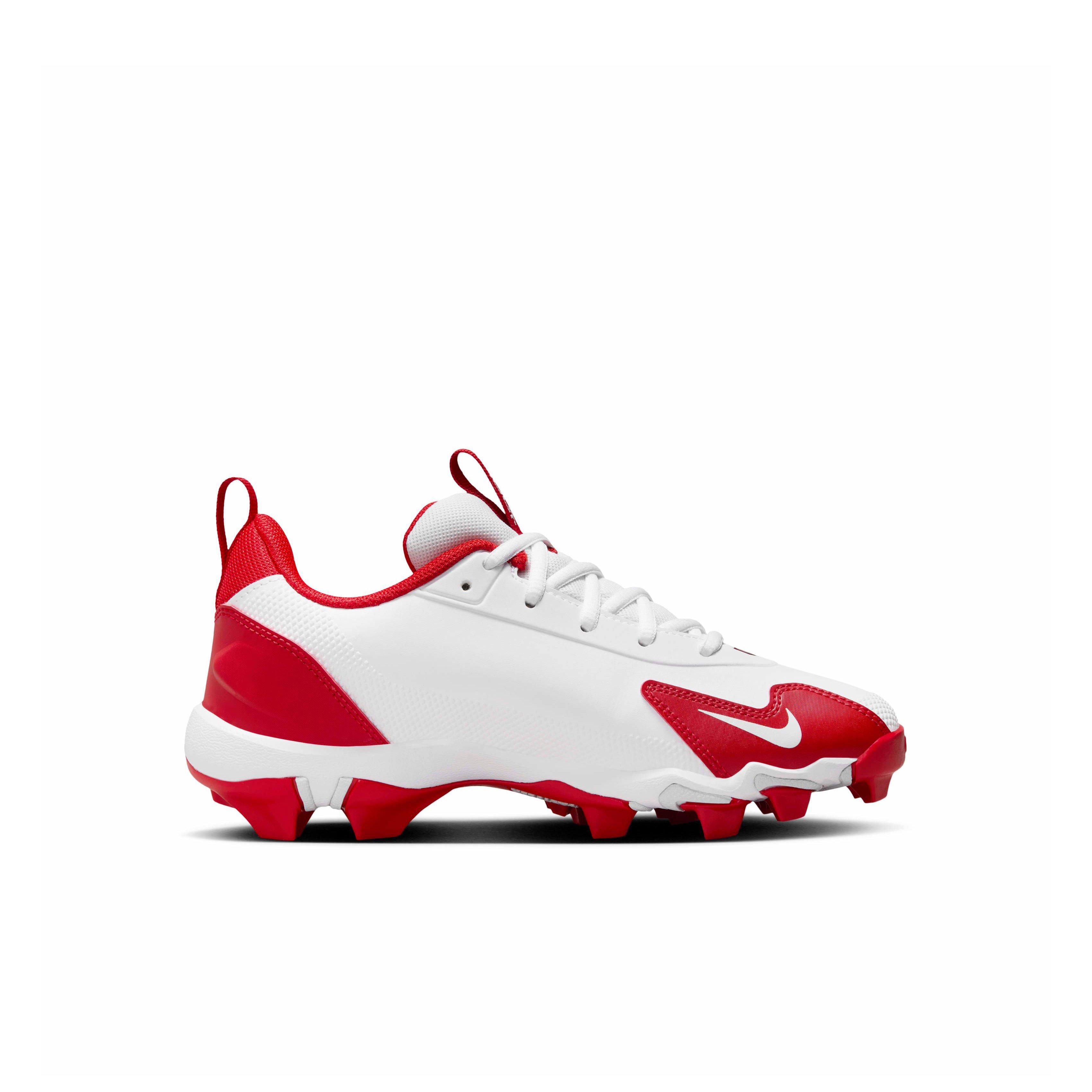 Nike Force Trout 9 Keystone "White/Pure Platinum/Team Red/University Red" Preschool Boys' Baseball Cleat - WHITE/PLATINUM/RED/RED Thumbnail View 1