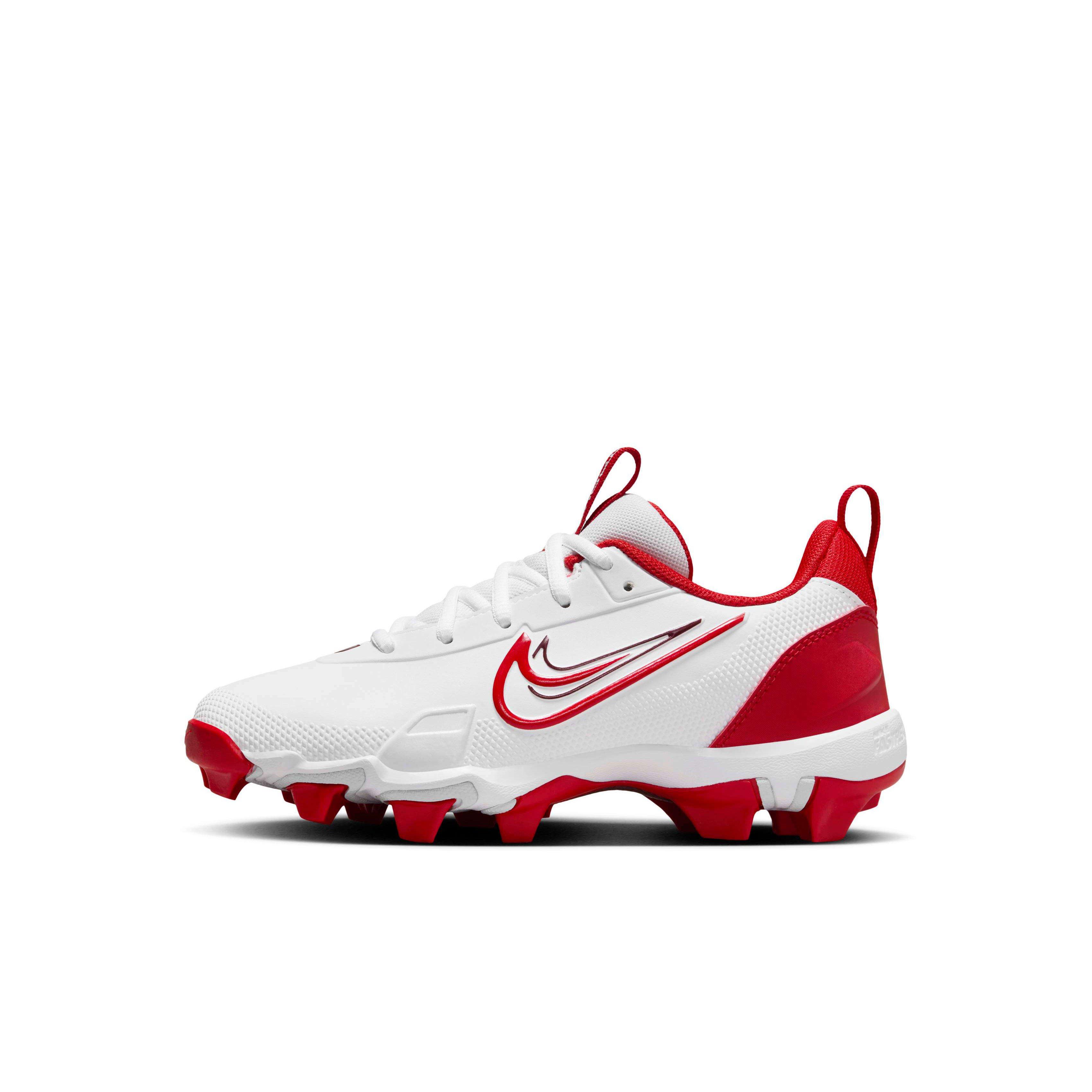 Nike Force Trout 9 Keystone "White/Pure Platinum/Team Red/University Red" Preschool Boys' Baseball Cleat - WHITE/PLATINUM/RED/RED Thumbnail View 2