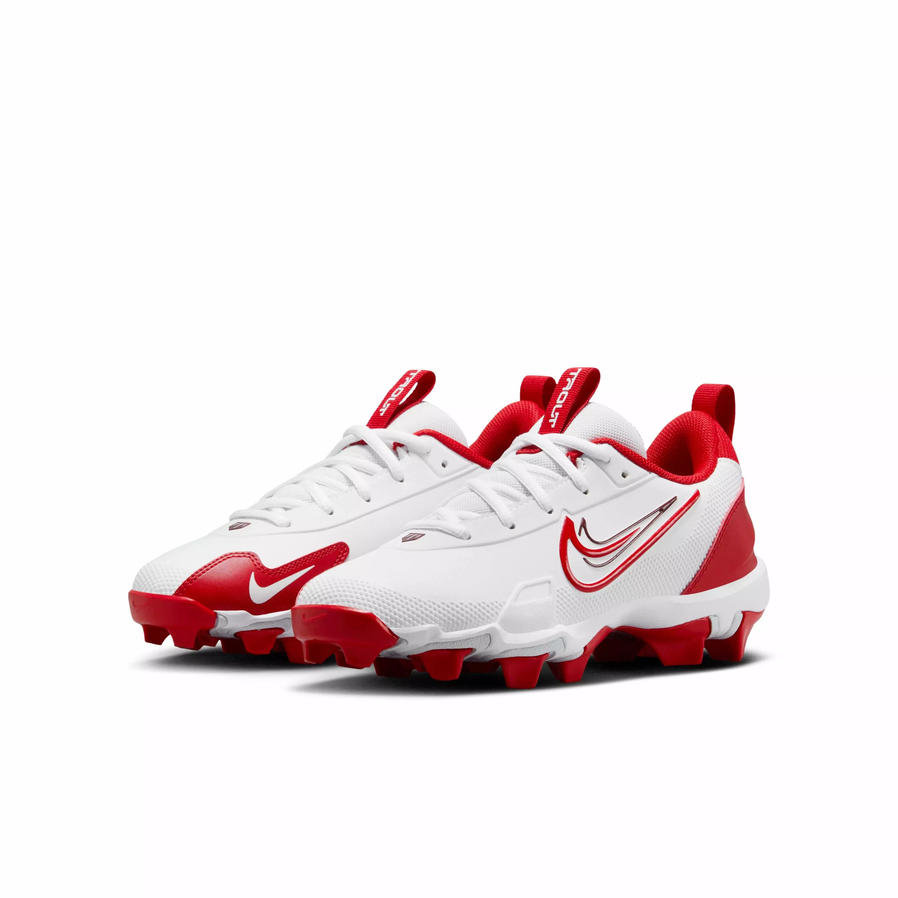 Nike Force Trout 9 Keystone "White/Pure Platinum/Team Red/University Red" Preschool Boys' Baseball Cleat - WHITE/PLATINUM/RED/RED