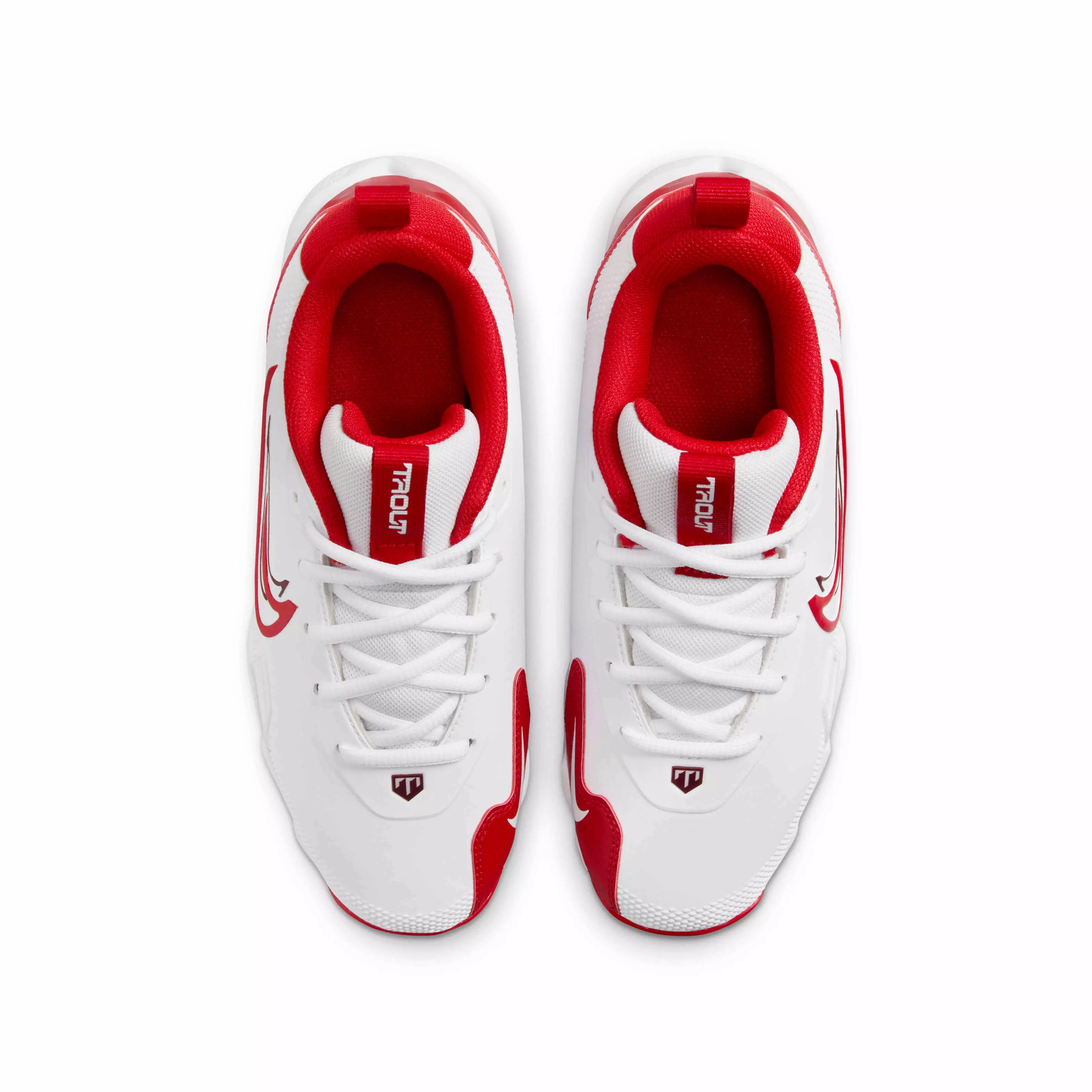 Nike Force Trout 9 Keystone "White/Pure Platinum/Team Red/University Red" Preschool Boys' Baseball Cleat - WHITE/PLATINUM/RED/RED