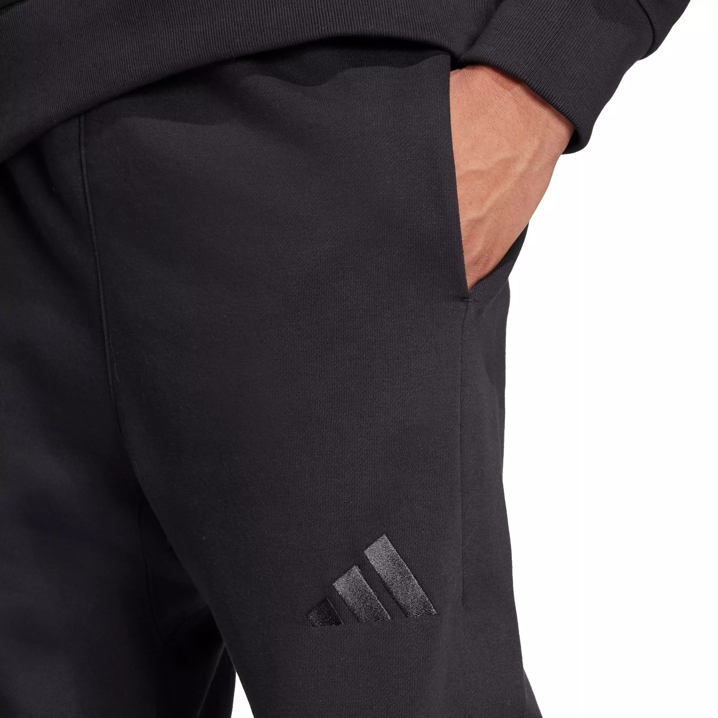 adidas Men's ALL SZN Fleece Regular Tapered Joggers - Black - BLACK