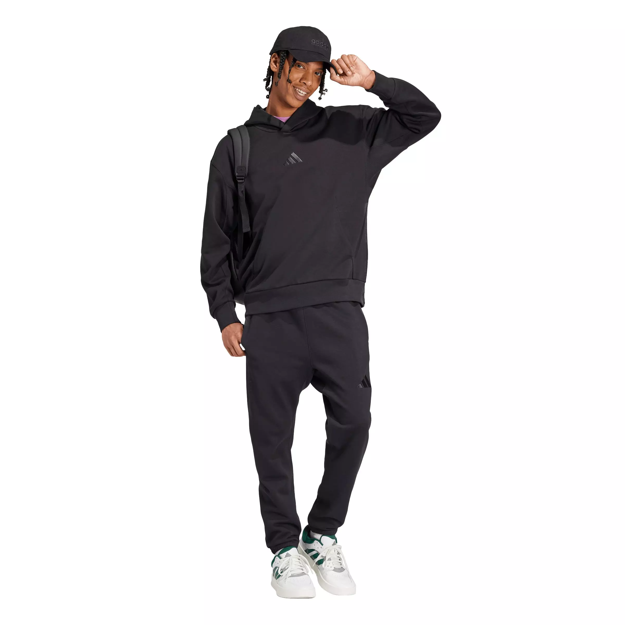 adidas Men's ALL SZN Fleece Regular Tapered Joggers - Black - BLACK