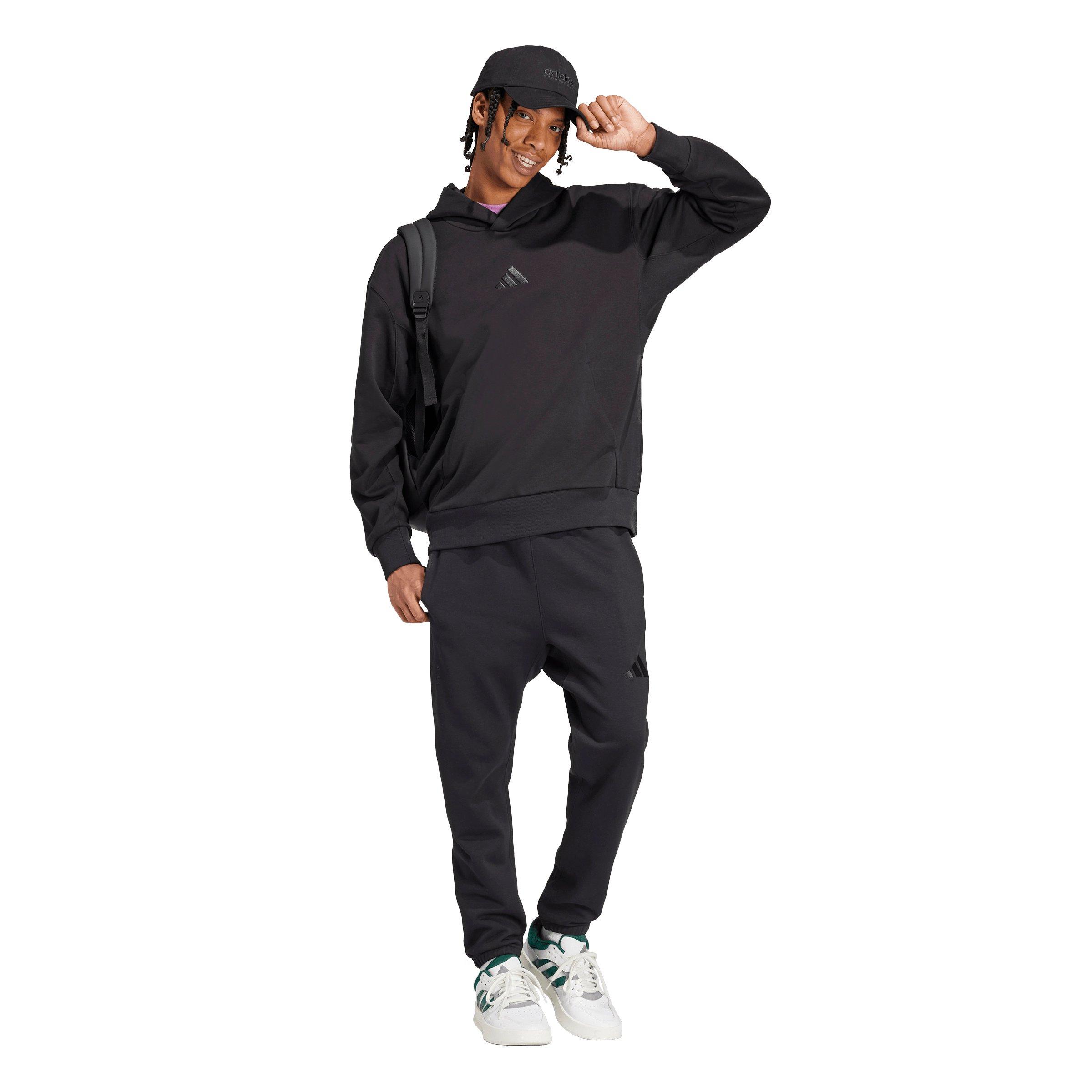 adidas Men's ALL SZN Fleece Regular Tapered Joggers -Black - BLACK Thumbnail View 5