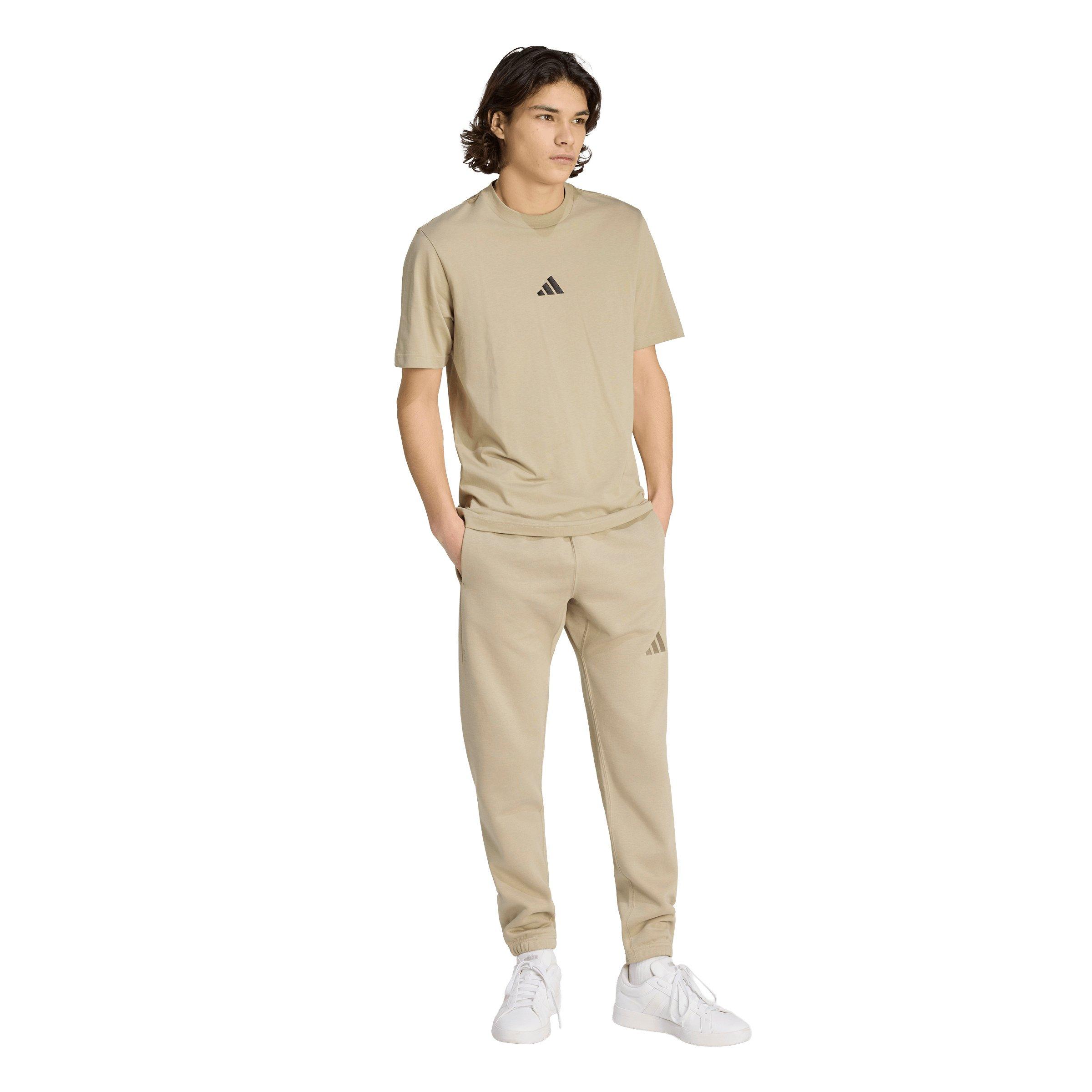 adidas Men's ALL SZN Fleece Regular Tapered Joggers -Khaki - KHAKI Thumbnail View 5