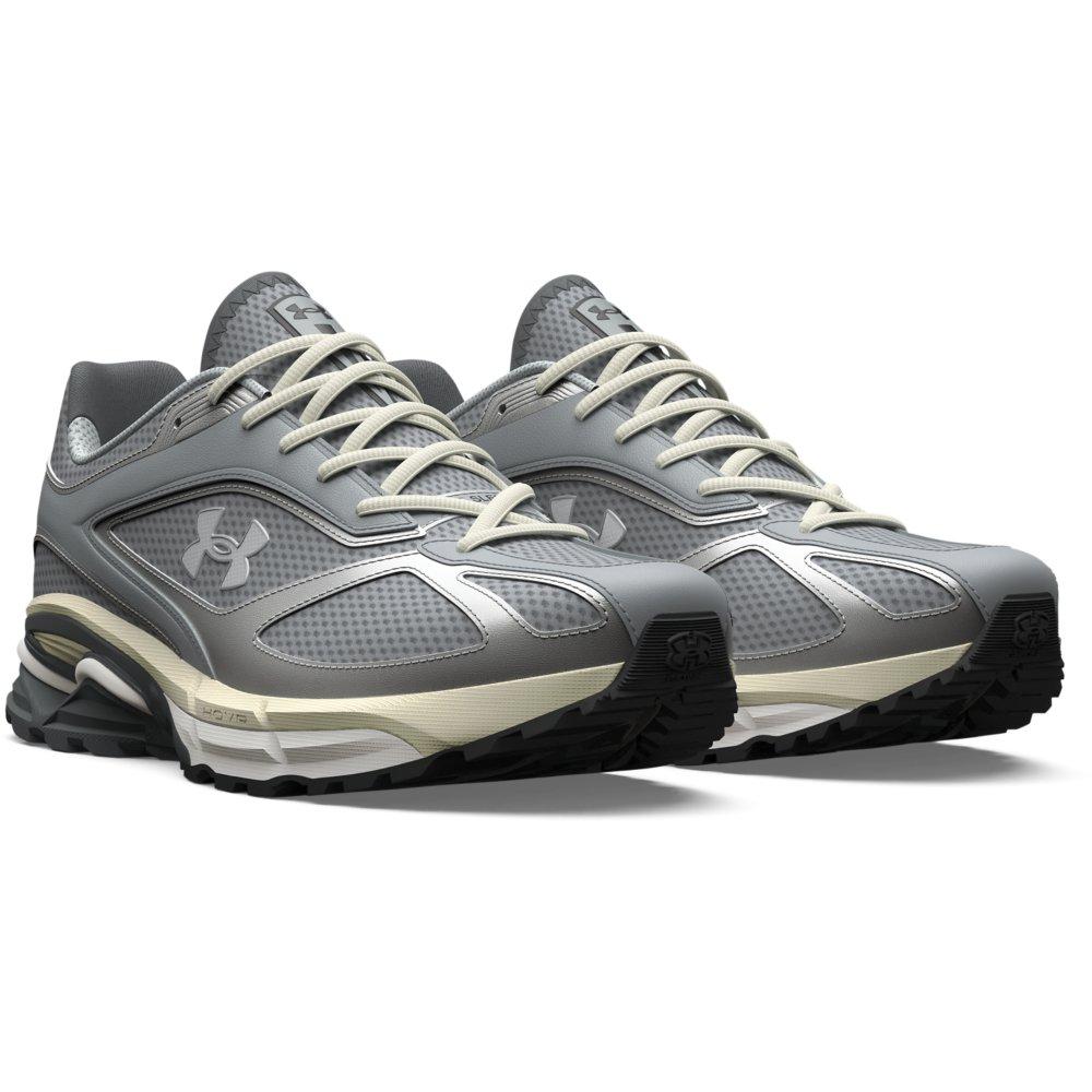 Under Armour Apparition "Steel/Ivory Dune/Metallic Silver " Unisex Running Shoe - STEEL/IVORY/SILVER Thumbnail View 3