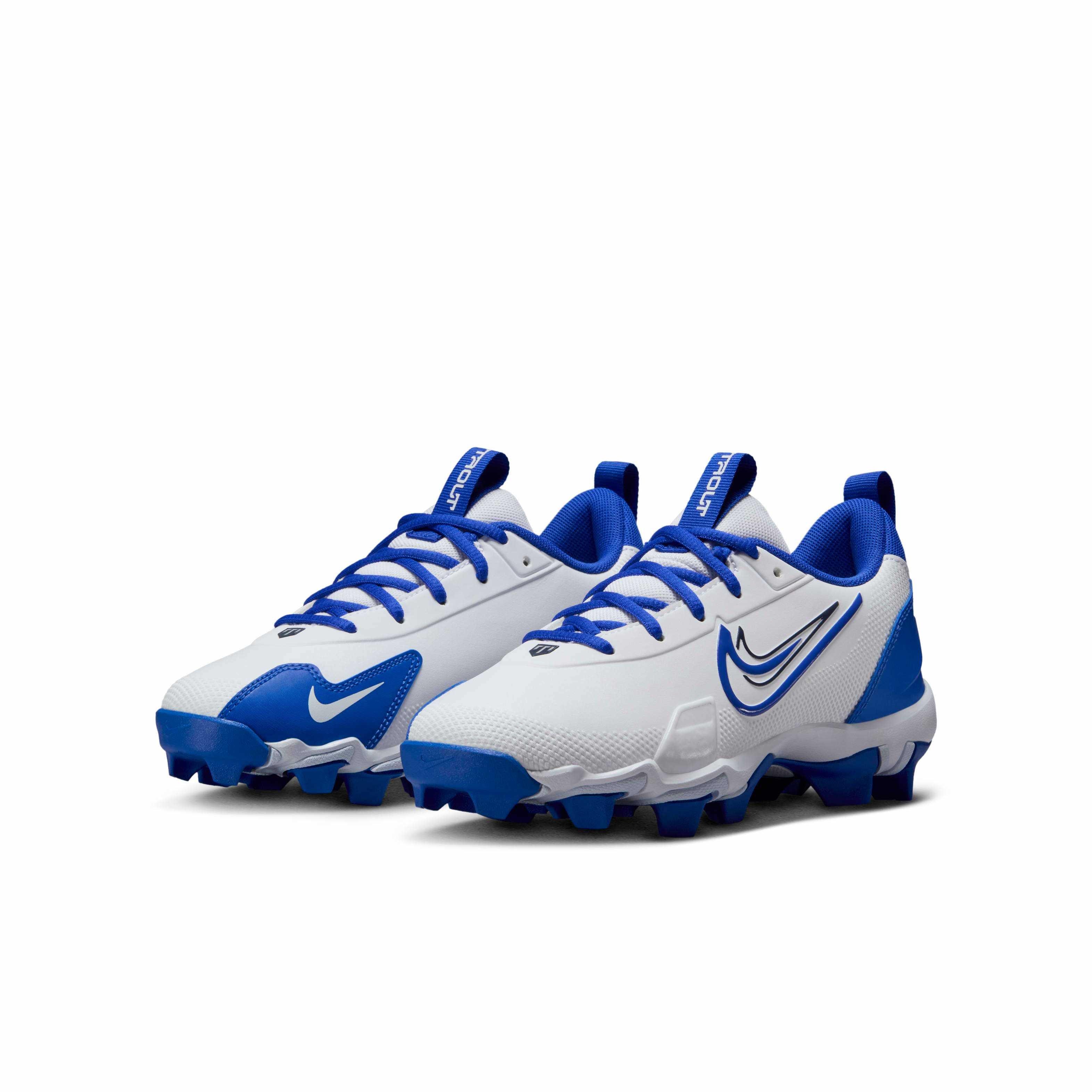 Nike Force Trout 9 Keystone "White/Midnight Navy/Hyper Royal" Preschool Boys' Baseball Cleat - WHITE/NAVY/ROYAL Thumbnail View 3
