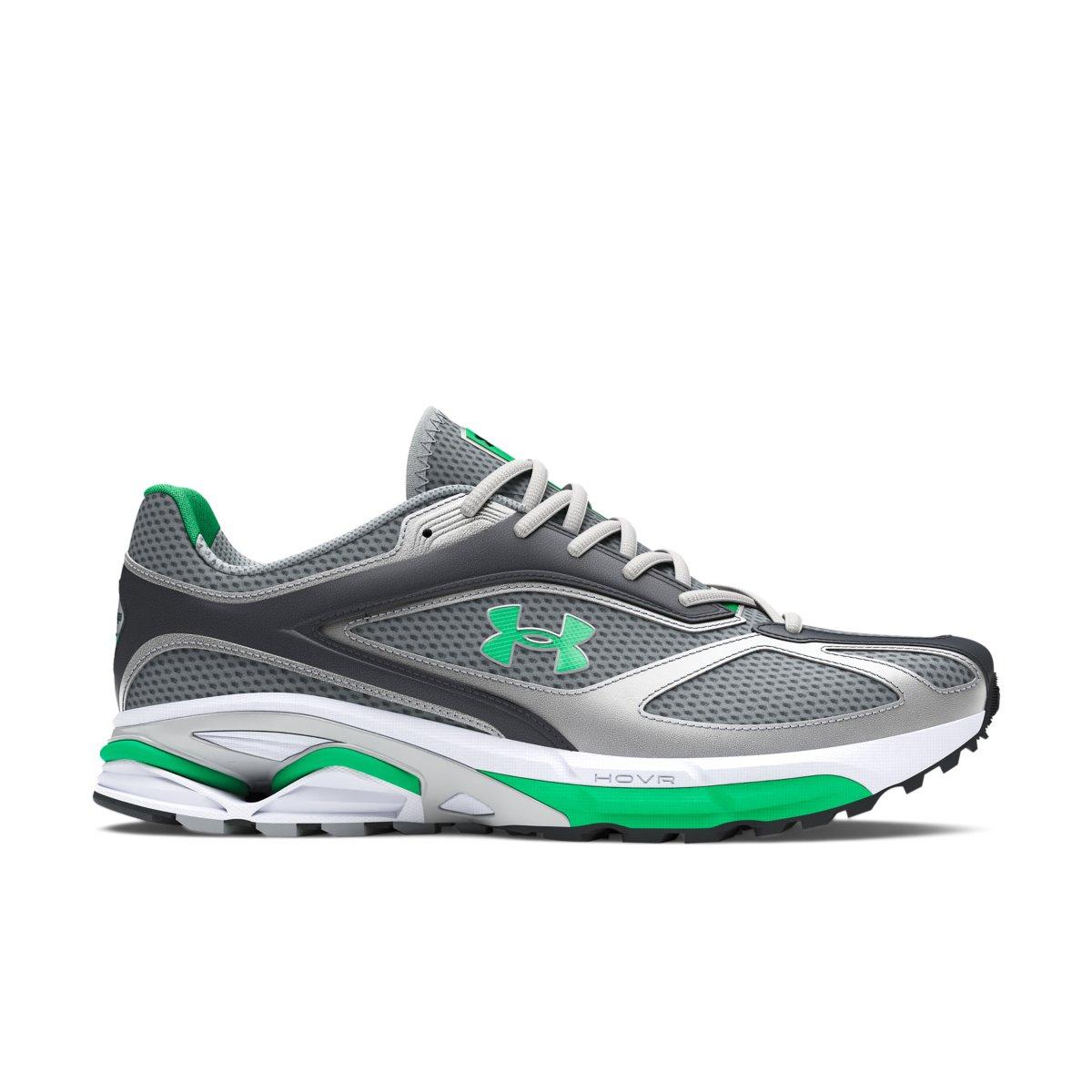 Under Armour Apparition "Steel/Metallic Silver/Vapor Green" Unisex Running Shoe - STEEL/SILVER/GREEN Thumbnail View 1