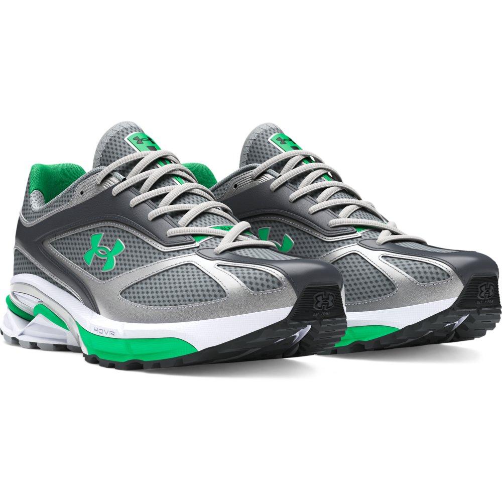 Under Armour Apparition "Steel/Metallic Silver/Vapor Green" Unisex Running Shoe - STEEL/SILVER/GREEN Thumbnail View 3