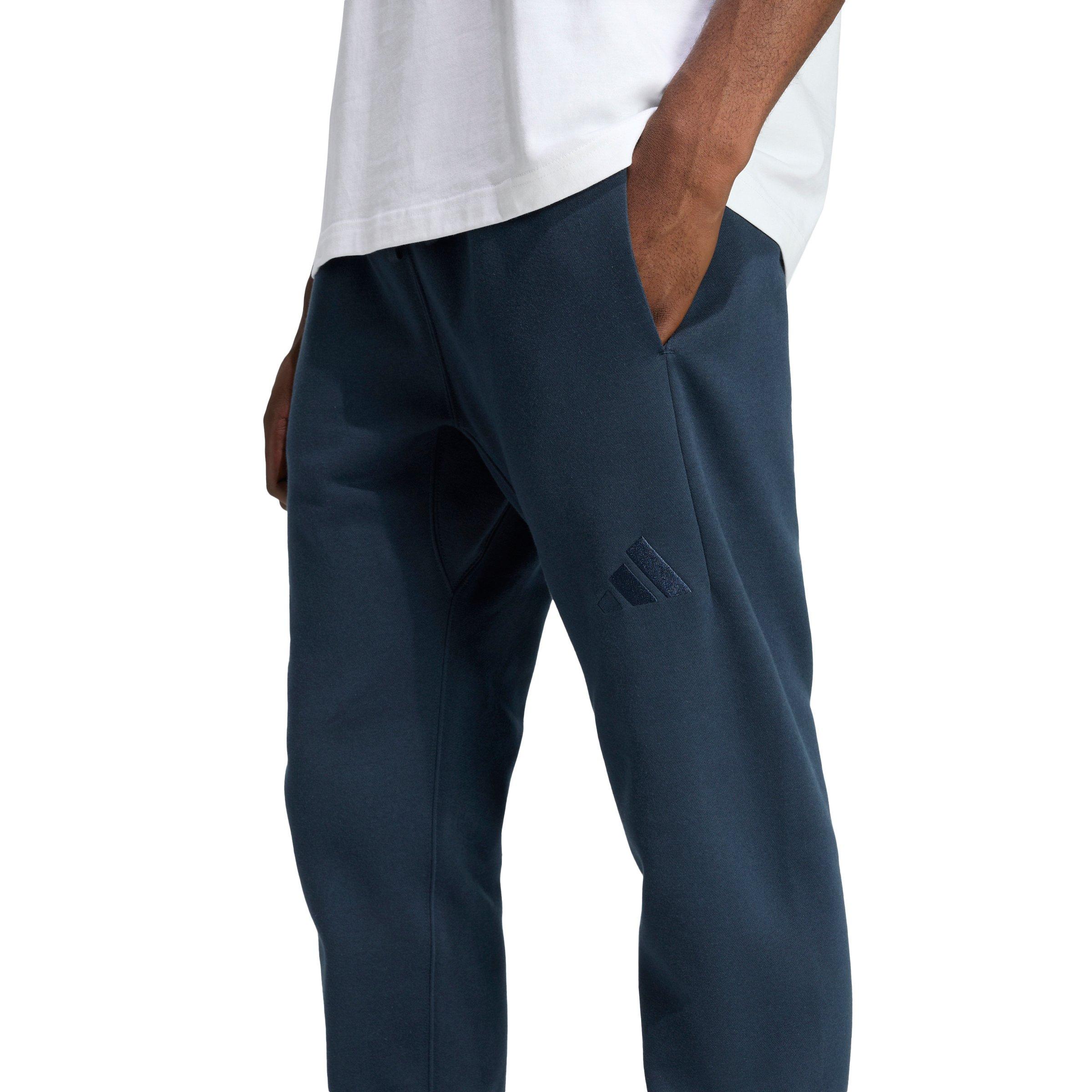 adidas Men's ALL SZN Fleece Regular Tapered Joggers -Dk Blue - DK BLUE Thumbnail View 3