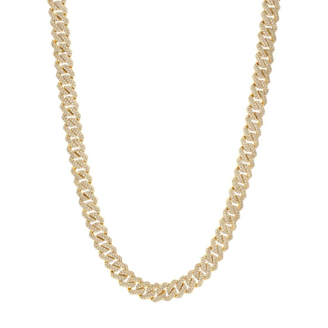 King Ice 15MM Iced Diamond Cut Miami Cuban Link Chain - Gold - GOLD