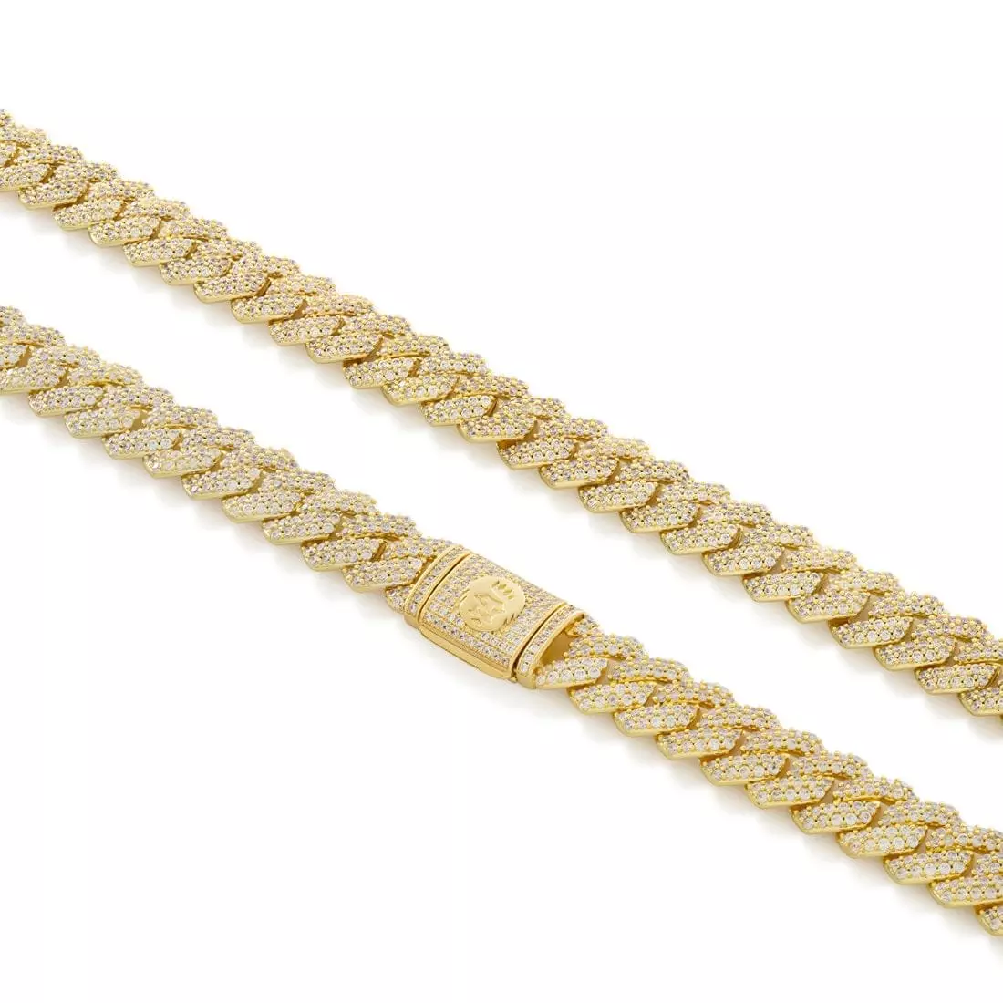 King Ice 15MM Iced Diamond Cut Miami Cuban Link Chain - Gold - GOLD
