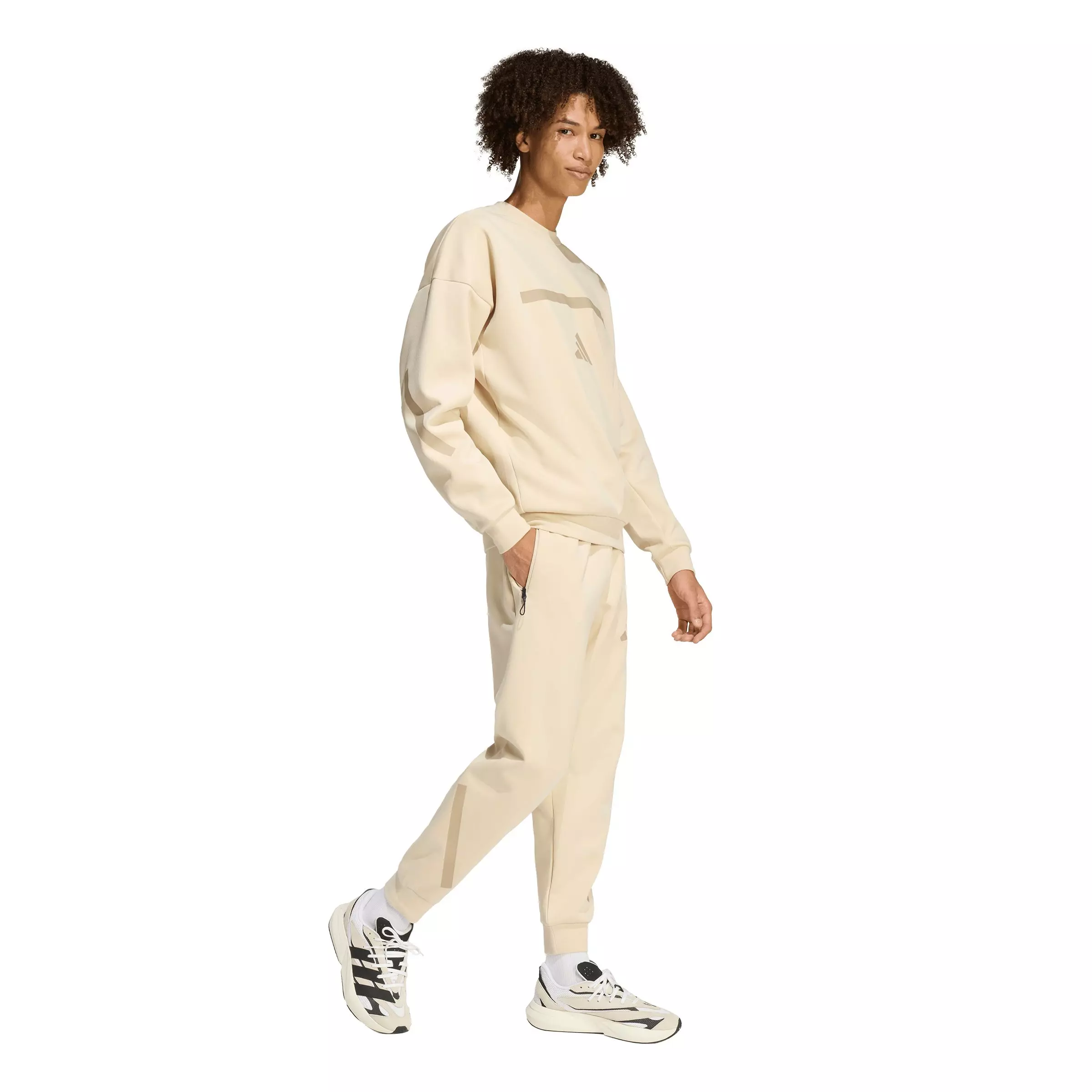 adidas Men's Z.N.E. Tracksuit Bottoms - Cream - CREAM