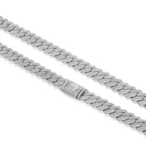 King Ice 15MM Iced Diamond Cut Miami Cuban Link Chain - White Gold - WHITE GOLD