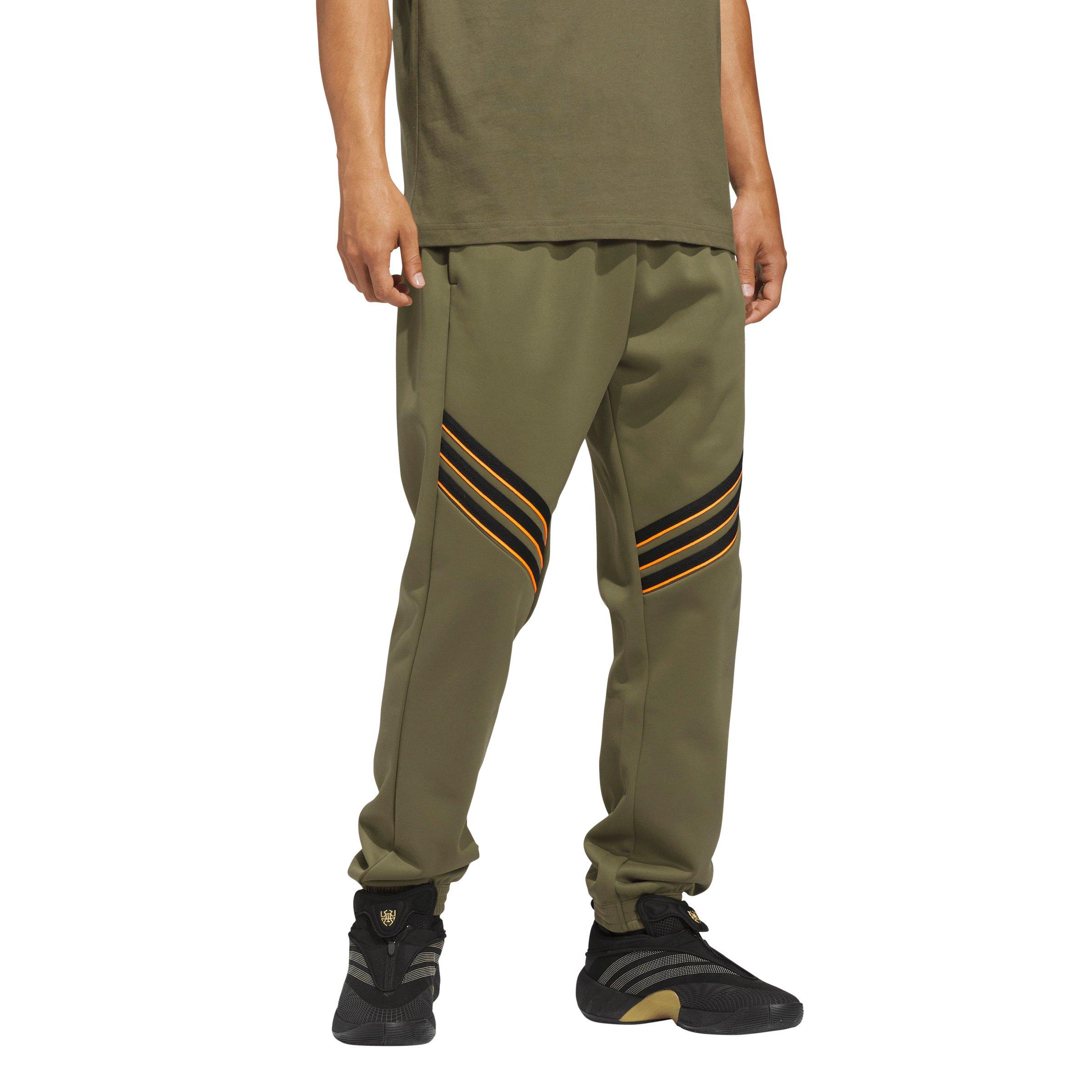 adidas Men's Basketball Crazy Warm Fleece Pants - Olive - OLIVE Thumbnail View 1