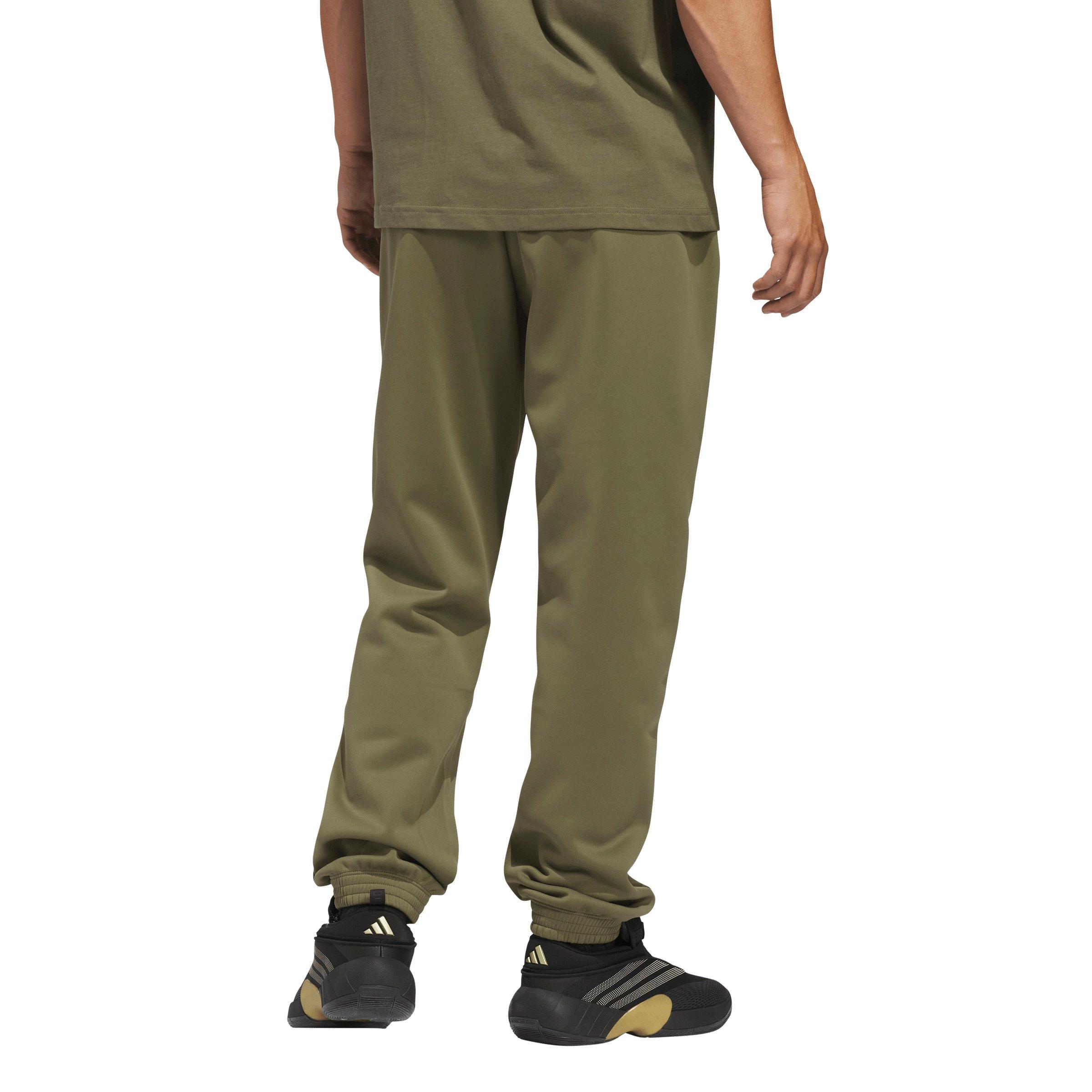 adidas Men's Basketball Crazy Warm Fleece Pants -Olive - OLIVE Thumbnail View 2