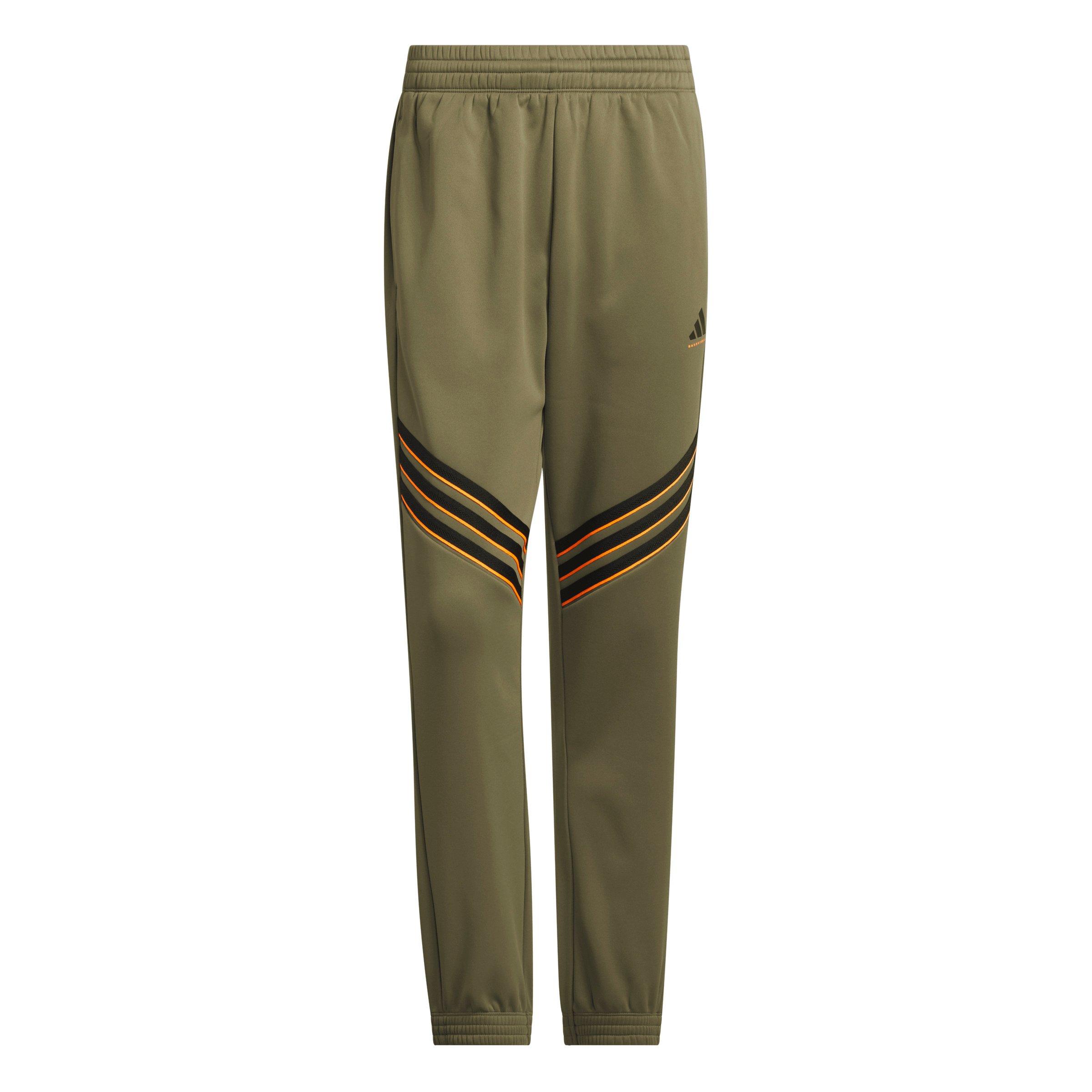 adidas Men's Basketball Crazy Warm Fleece Pants -Olive - OLIVE Thumbnail View 6