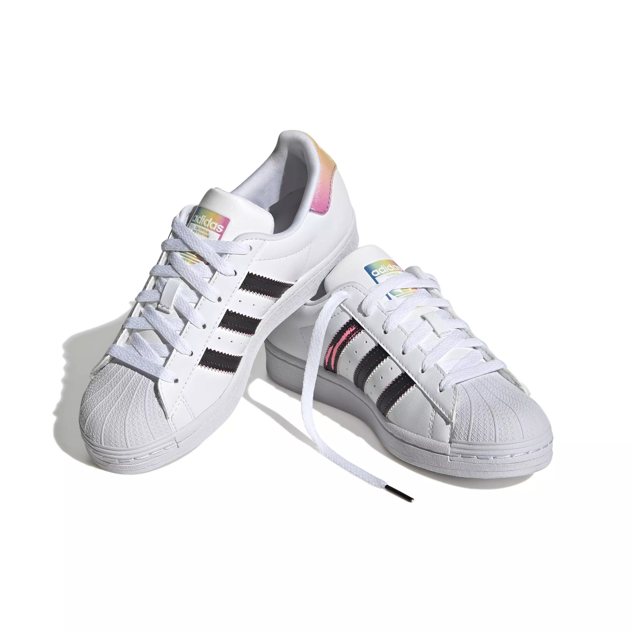 adidas Originals Superstar "Ftwr White/Beam Pink/Core Black" Grade School Boys' Shoe - WHITE/PINK/BLACK