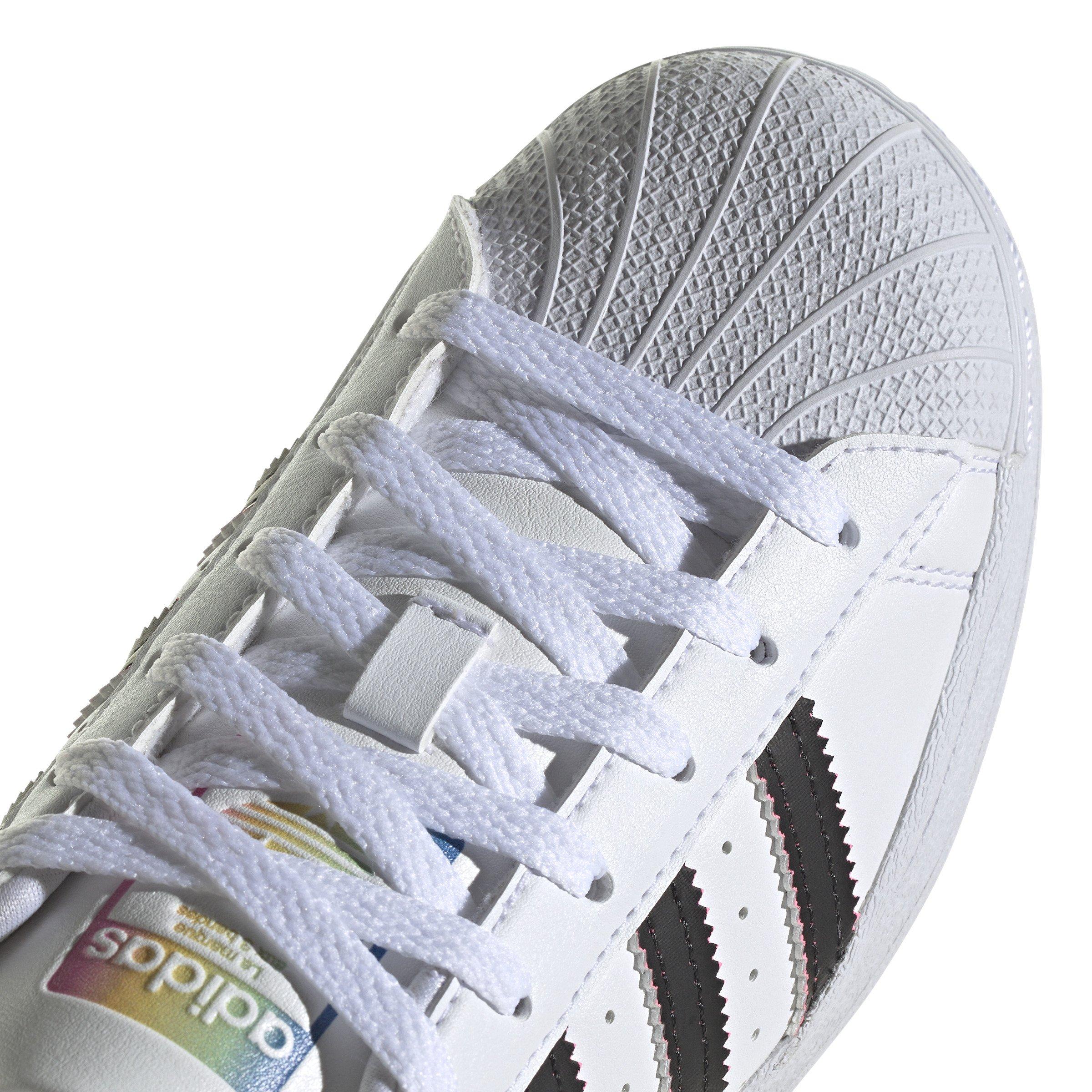 adidas Originals Superstar "Ftwr White/Beam Pink/Core Black" Grade School Boys' Shoe - WHITE/PINK/BLACK Thumbnail View 7