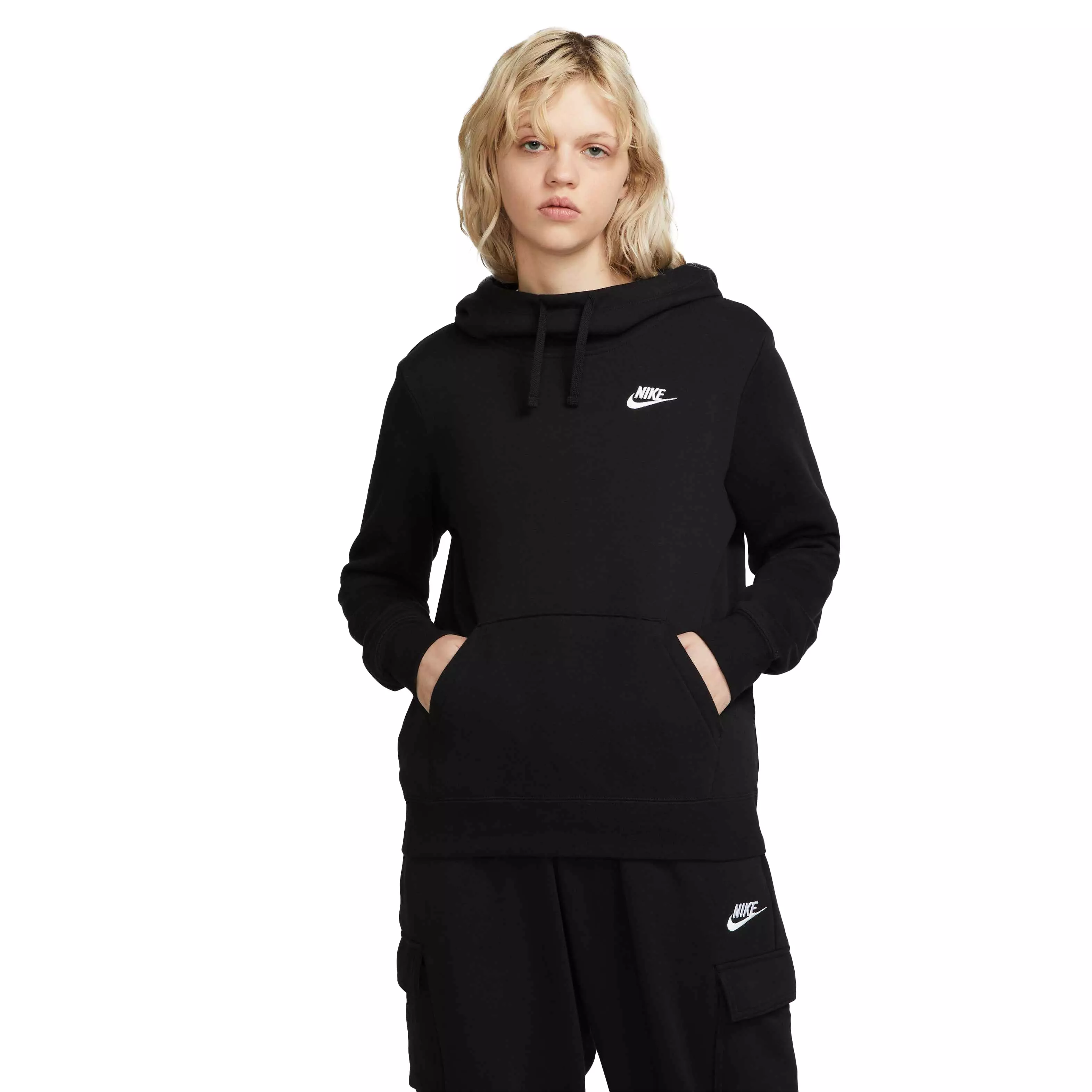 Nike Women's Sportswear Club Fleece Funnel-Neck Hoodie - Hibbett