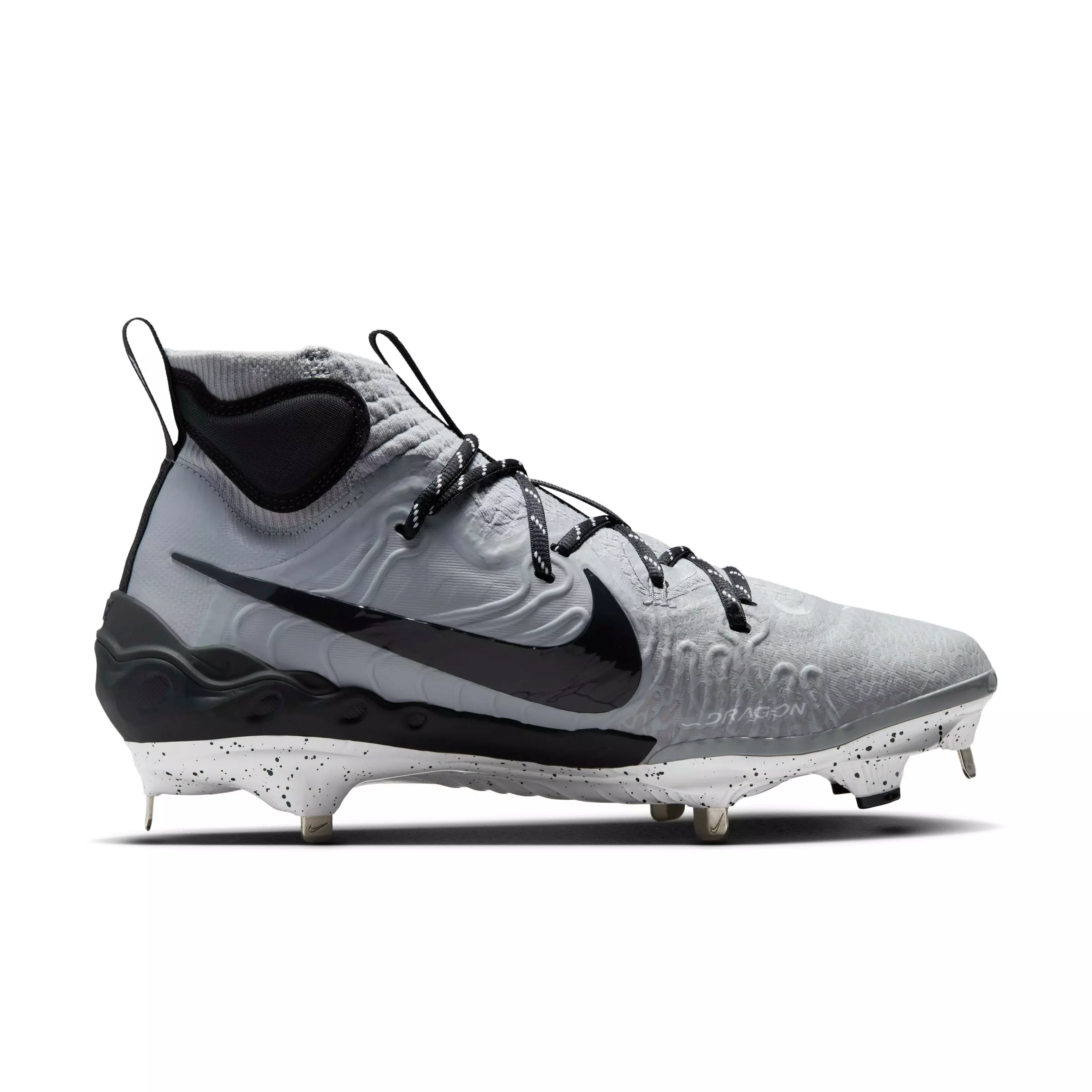 Nike Alpha Huarache NXT "Wolf Grey/White/Pure Platinum/Dark Smoke Grey" Men's Baseball Cleat - GREY/WHITE/PLATINUM/DK GREY