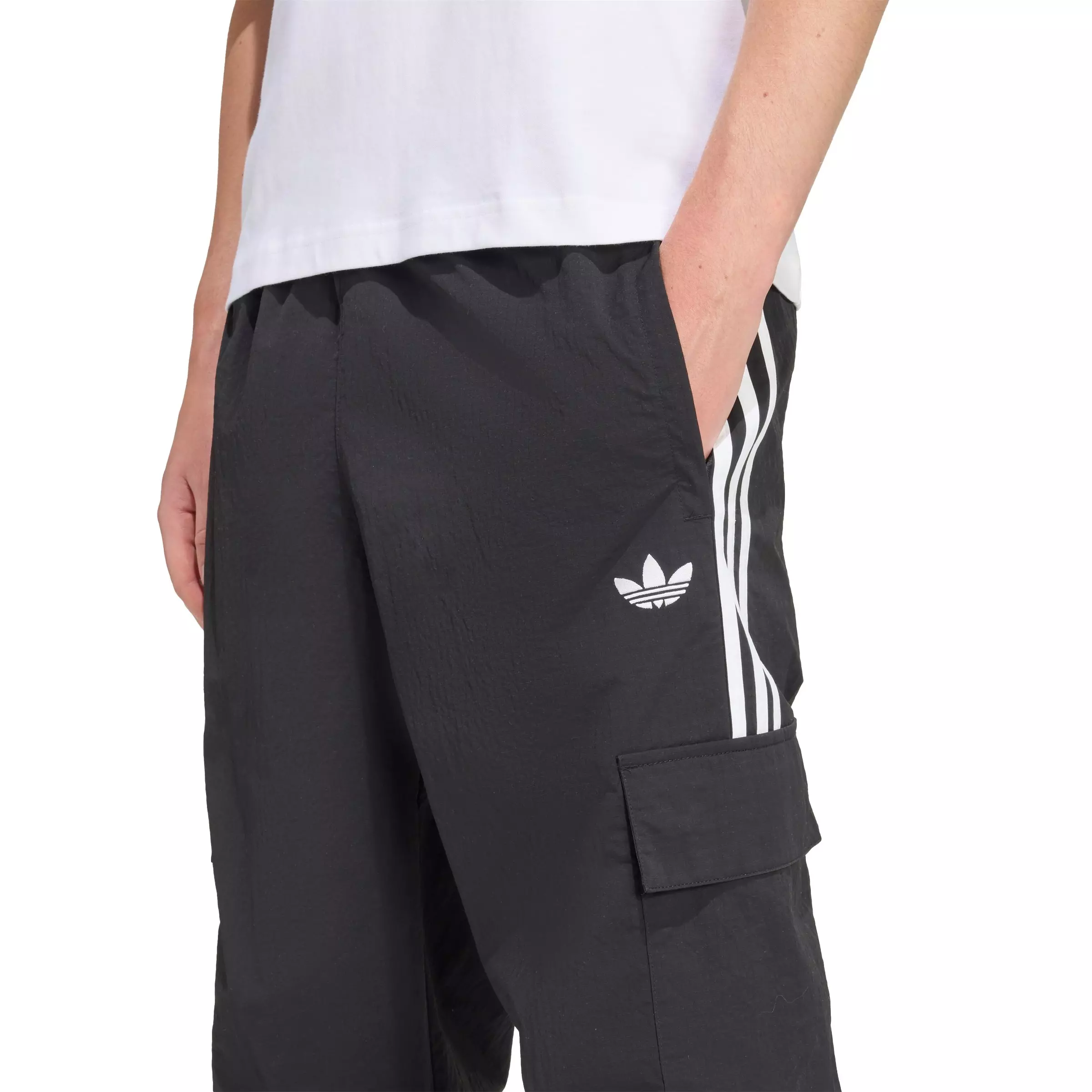adidas Originals Men's Adicolor Classics 3-Stripes Cargo Pants -Black - BLACK