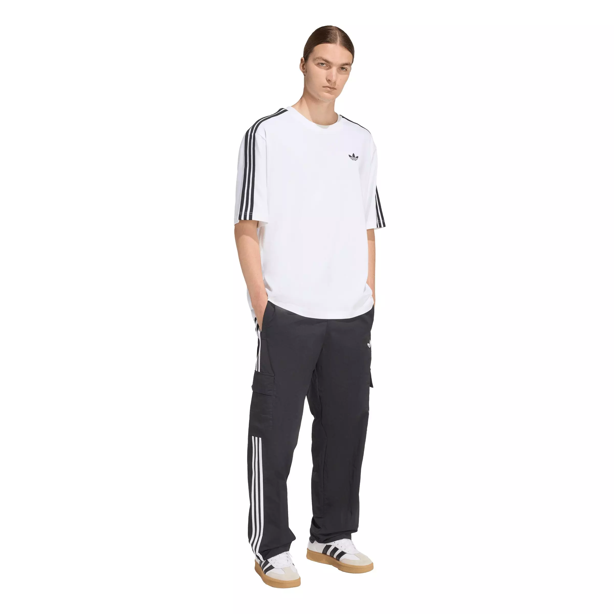 adidas Originals Men's Adicolor Classics 3-Stripes Cargo Pants -Black - BLACK