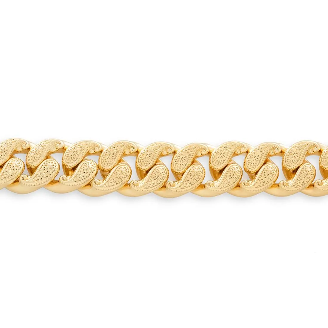 King Ice 12MM Filigree Miami Cuban Link Chain - Gold - GOLD